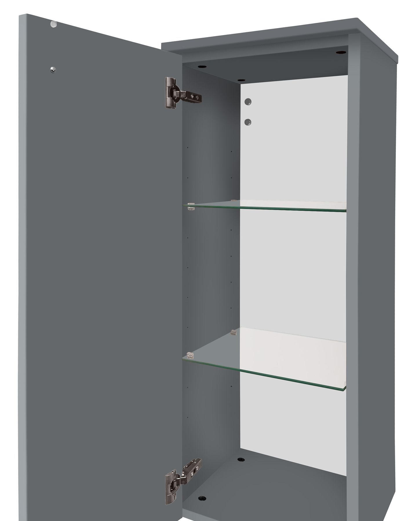 Küchenschrank, Vitrinen, Glasregal, Schranktür, Metall-/Holzcombine, Innenansicht Badschrank