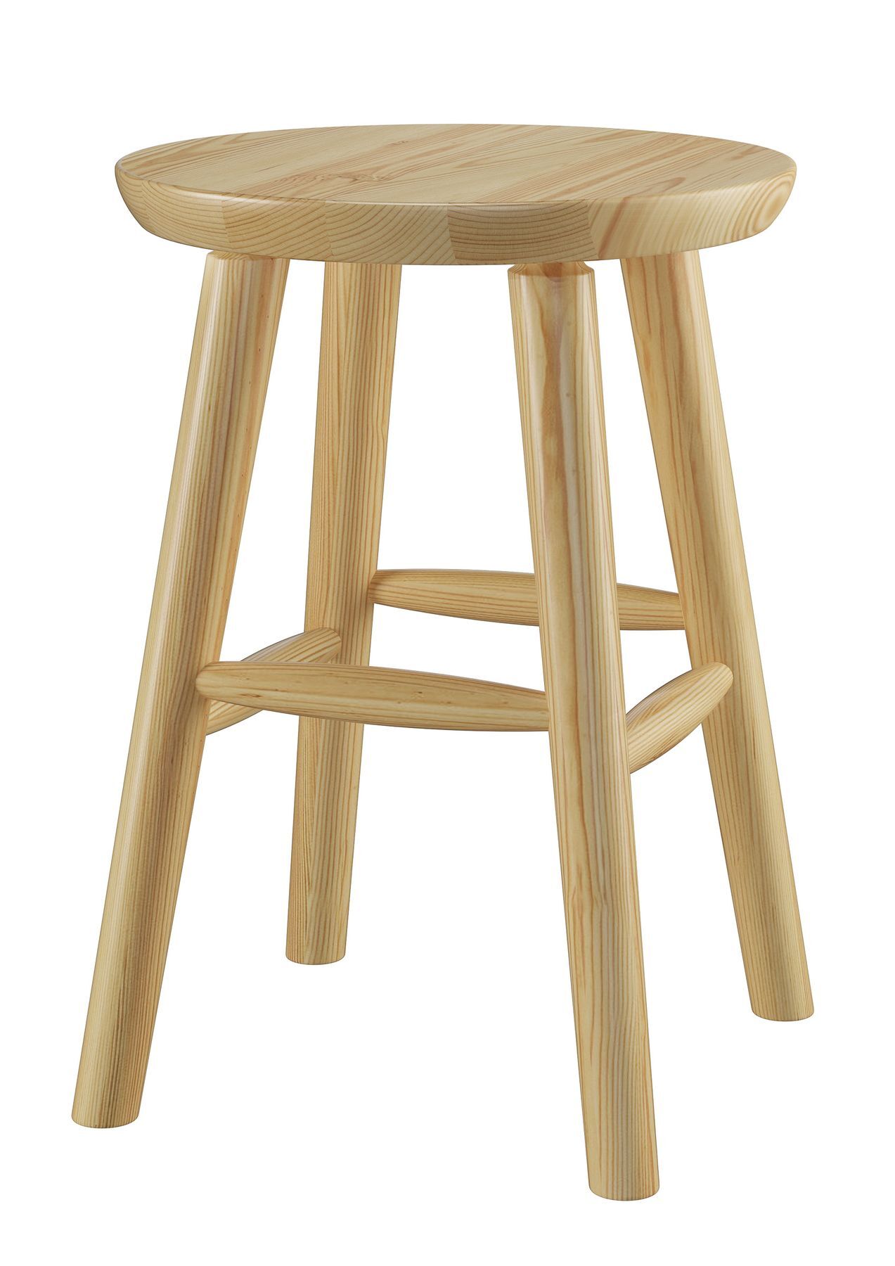Holzstuhl, Barhocker, Rundboden, Naturholz, Stuhl mit Fußstütze, runder-Hocker-Sitzhocker