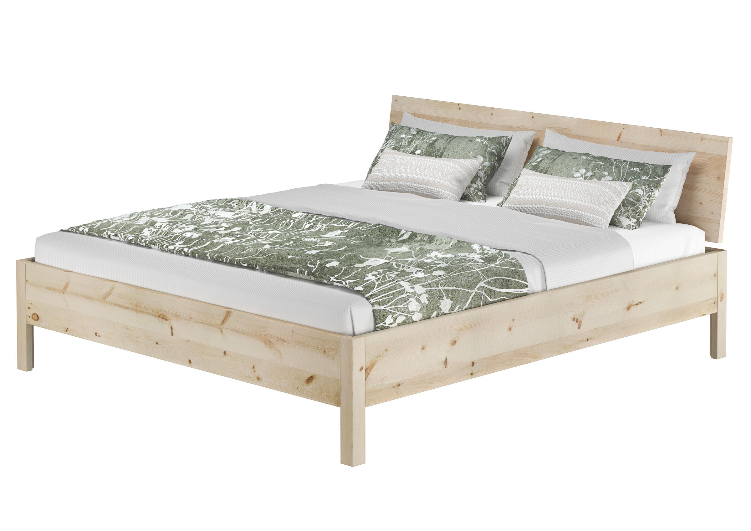 Moebel, Bett, Schönes Doppelbett 180x200 metallfrei aus Zirbe