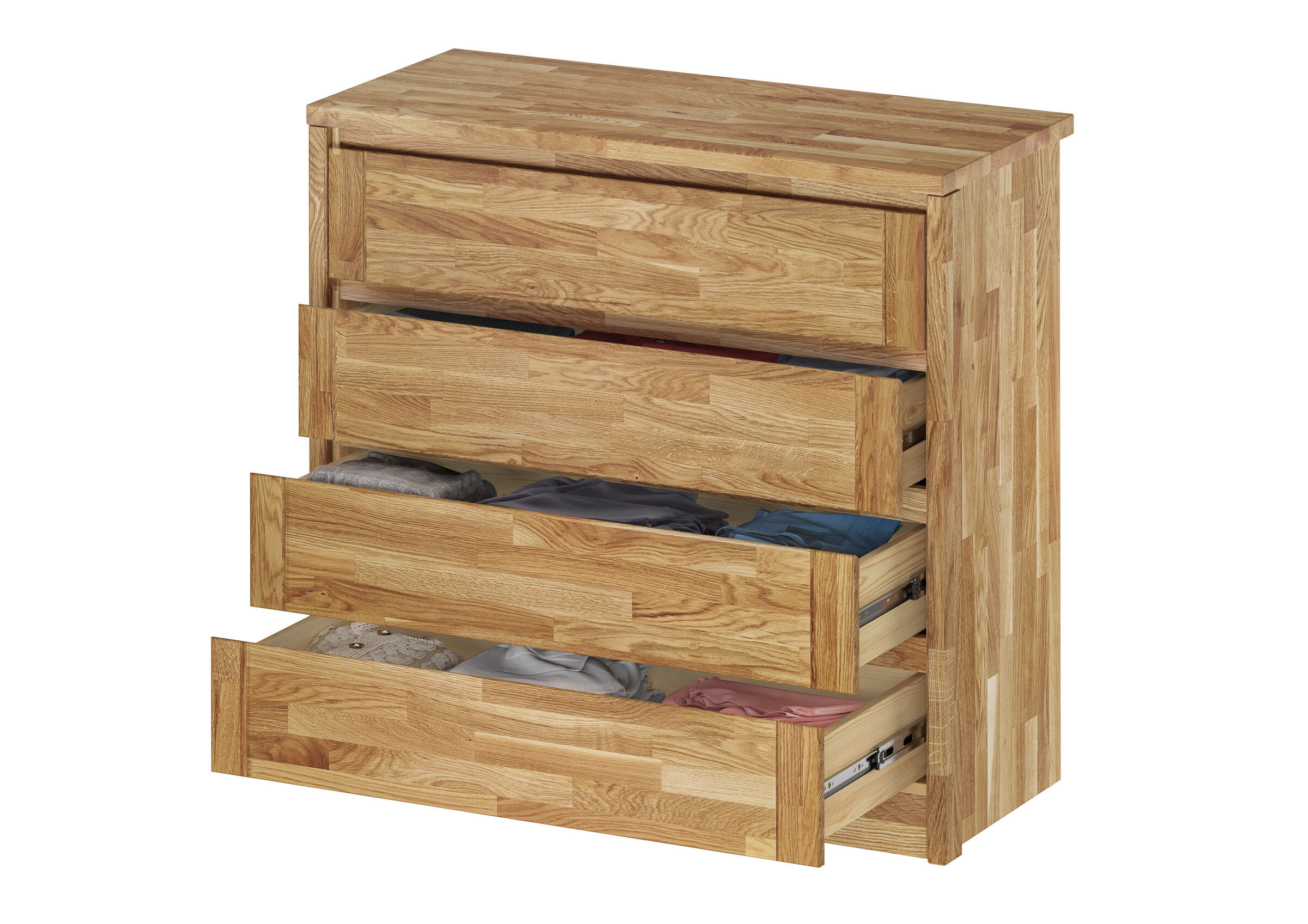 Holzkommode, Schubladen, Massivholz, Aufbewahrung, Möbel, Eiche Sideboard in Detailbild