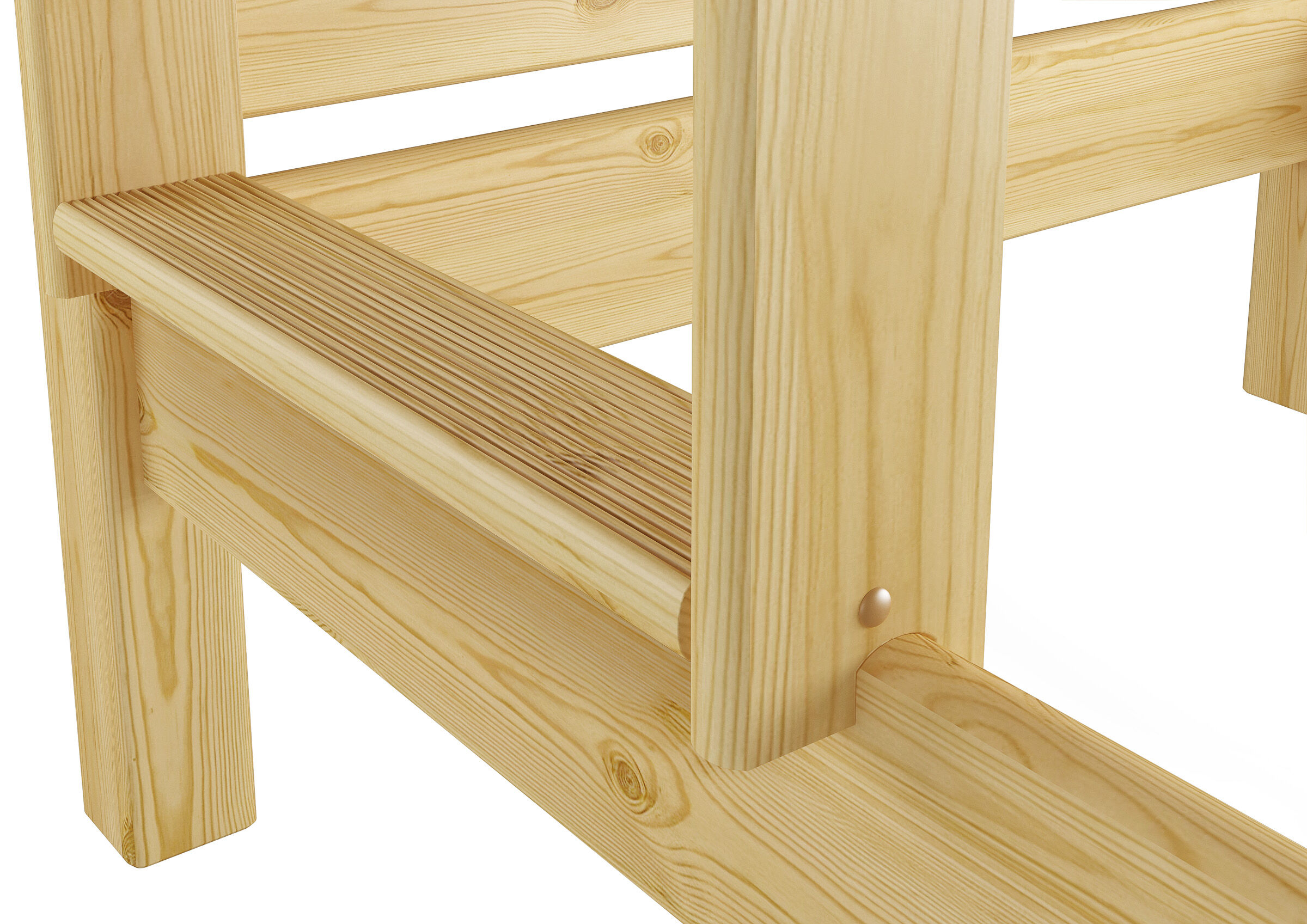 Holzstuhl, Holzmöbel, Massivholz, Holzregal, Holzlatten, Stufen mit Rillen für mehr Sicherheit