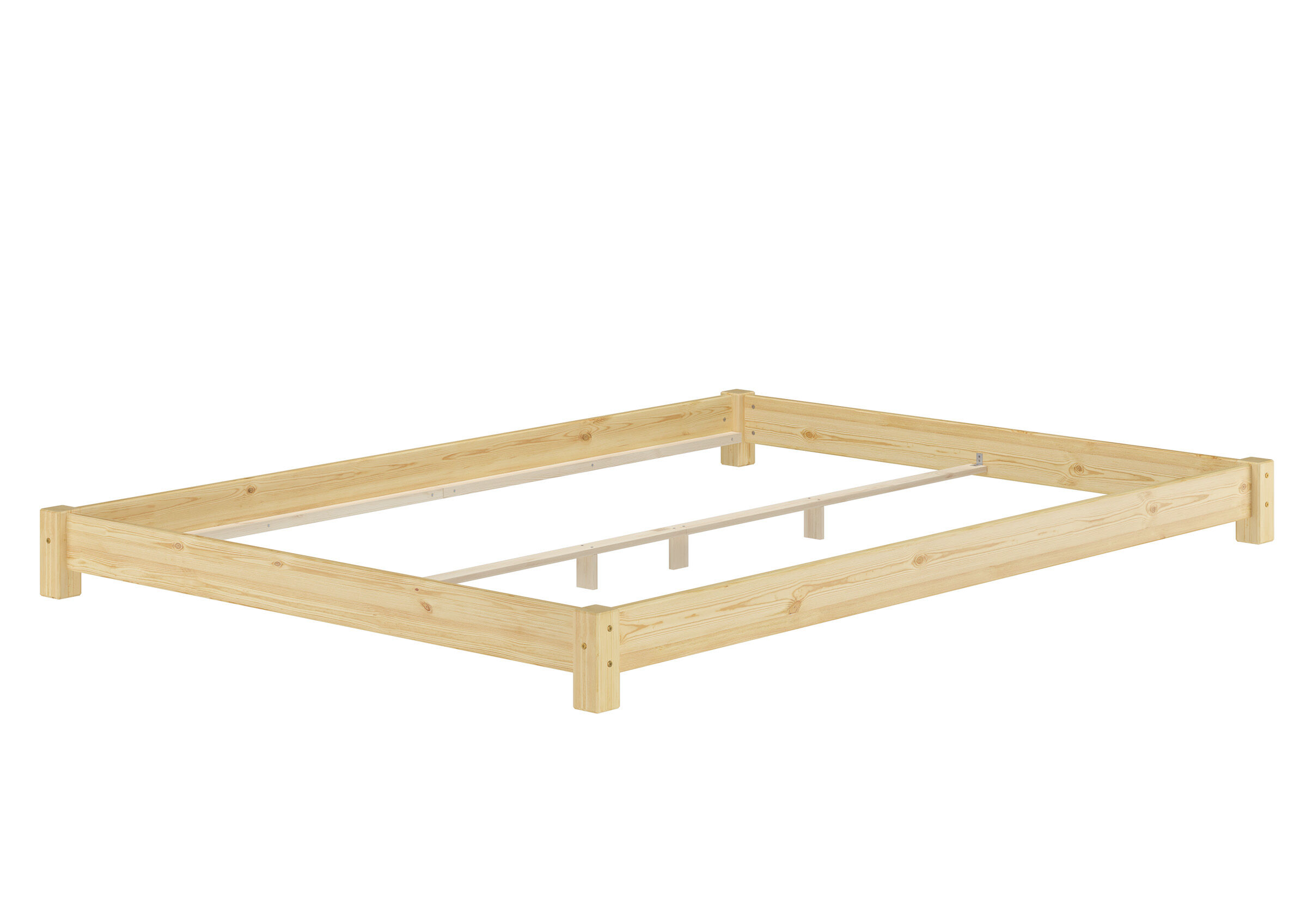 Holzbettrahmen, Kinderbett, Holzbauteil, Lattenrost, Holzkonstruktion, Lackiertes Kiefernholzbett 160x200