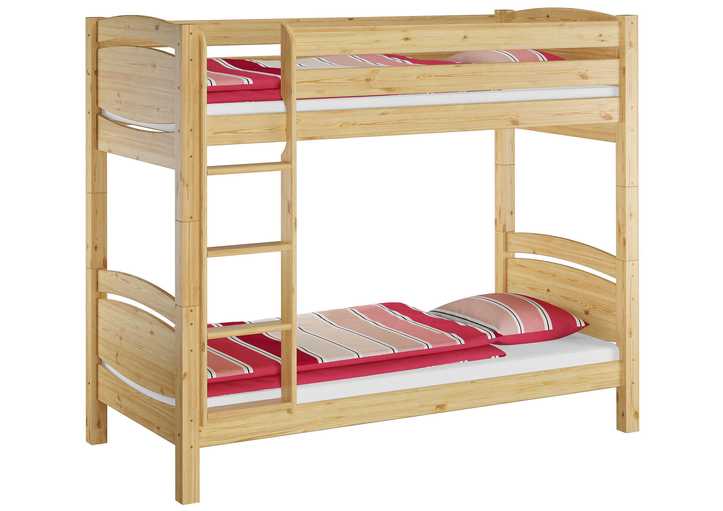 Himmelbett, Holzbettt, Hochbett, Bettgestell, Holz, Etagenbett Kiefer natur