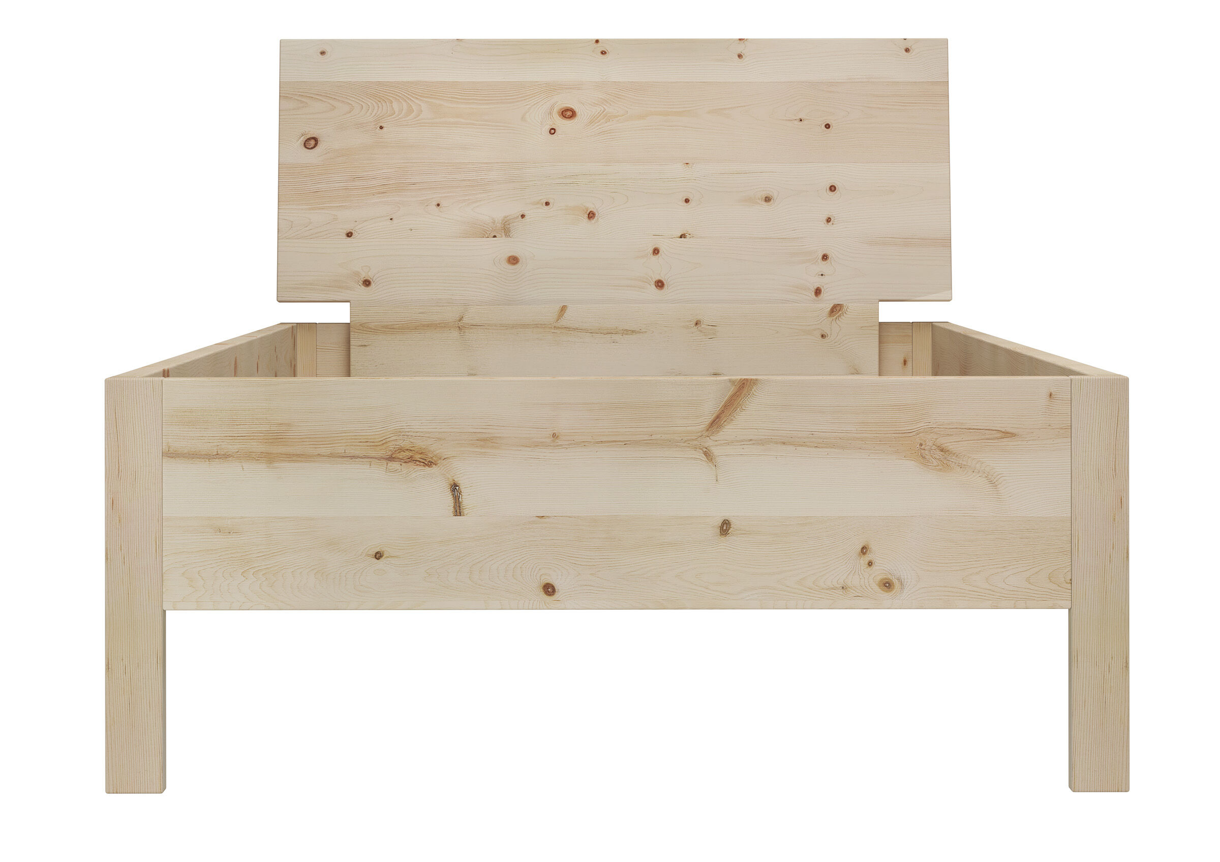 Holzbank, Kopfteil, Holzstuhl, Naturholz, Holzbettgestell, Massivholzbett 120x200 aus Zirbe