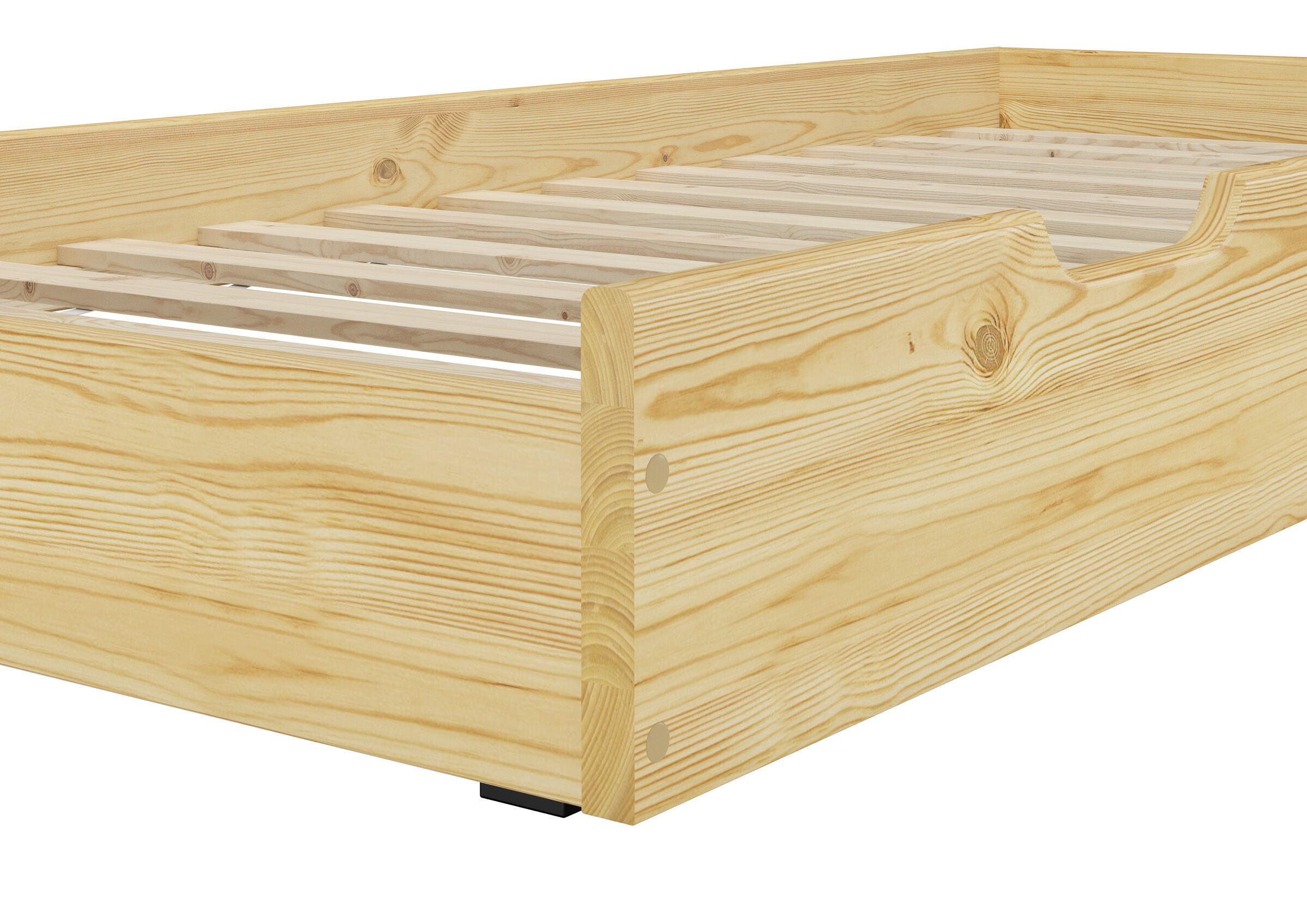 Holzbettrahmen, Holzrahmen, Kiefernholz, Lattenrost, Schraubboden, Bettschublade