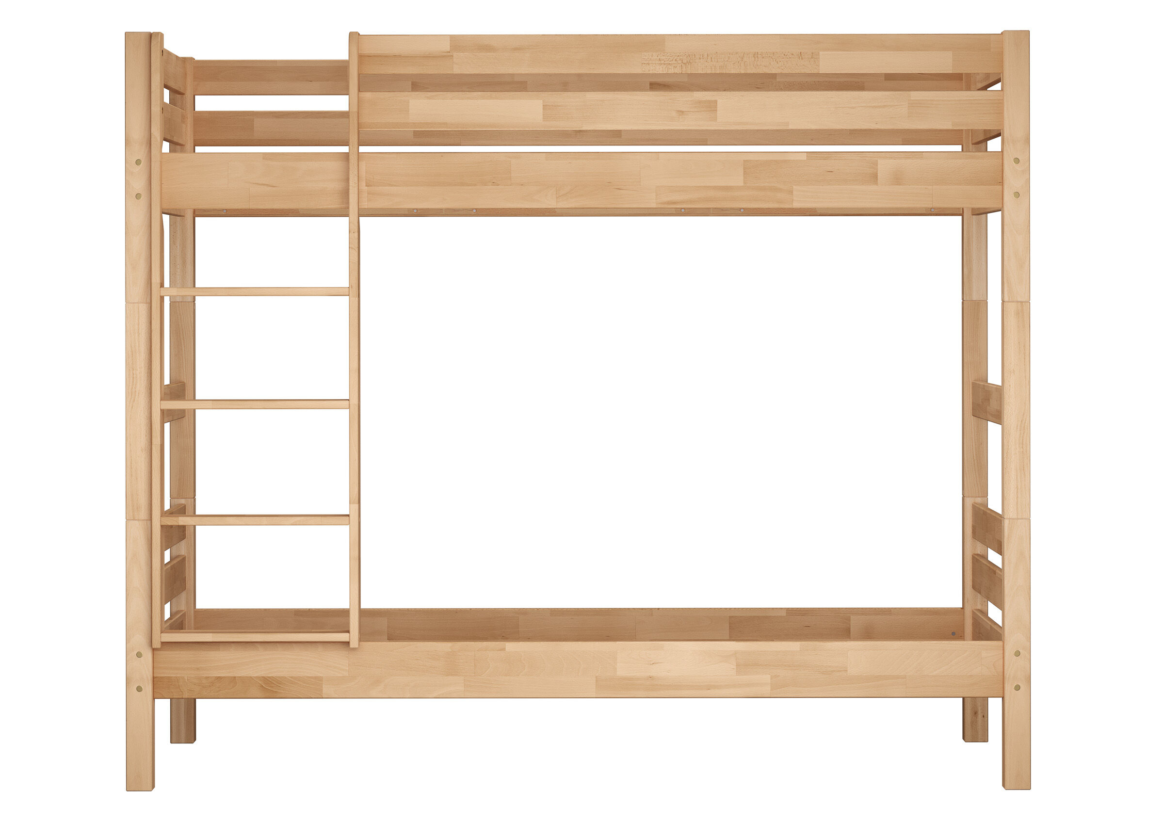 hochbett, Holzbetten, Leiter, Holzlakierung, Bauweise, Elegantes Echtholzbett 90x200 cm Buche massiv