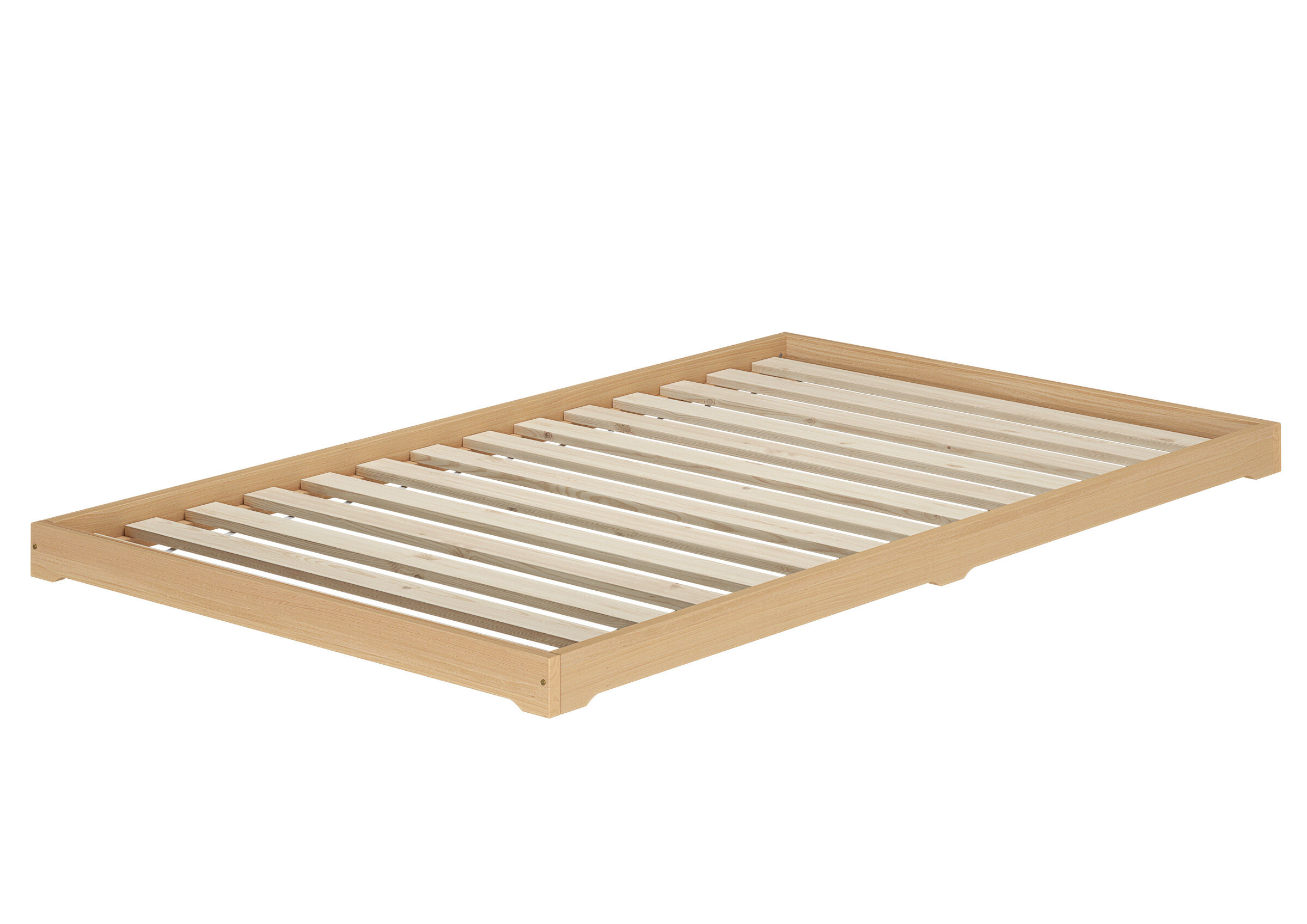 Futonbett 120x200 mit Rollrost Lit en hêtre massif naturel très bas, 120x200 accessoires en option V-60.66-12