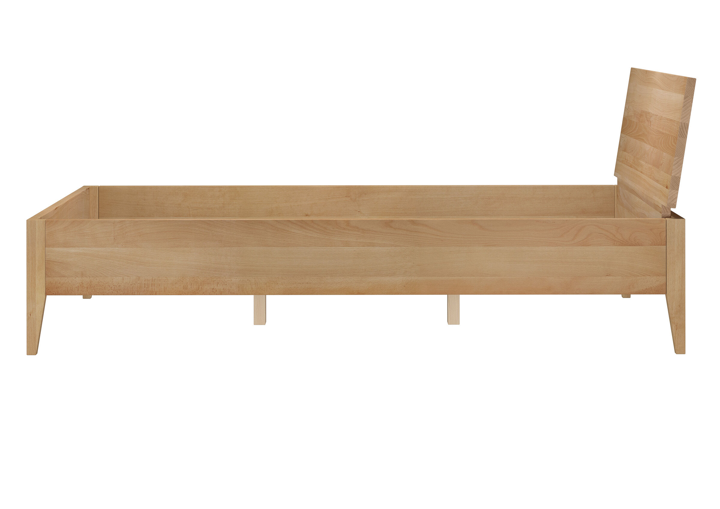 Holzbett, Bettkasten, Massivholz, Bettgestell, Holzbett mit Stauraum, Holzbett zum Zusammenstecken