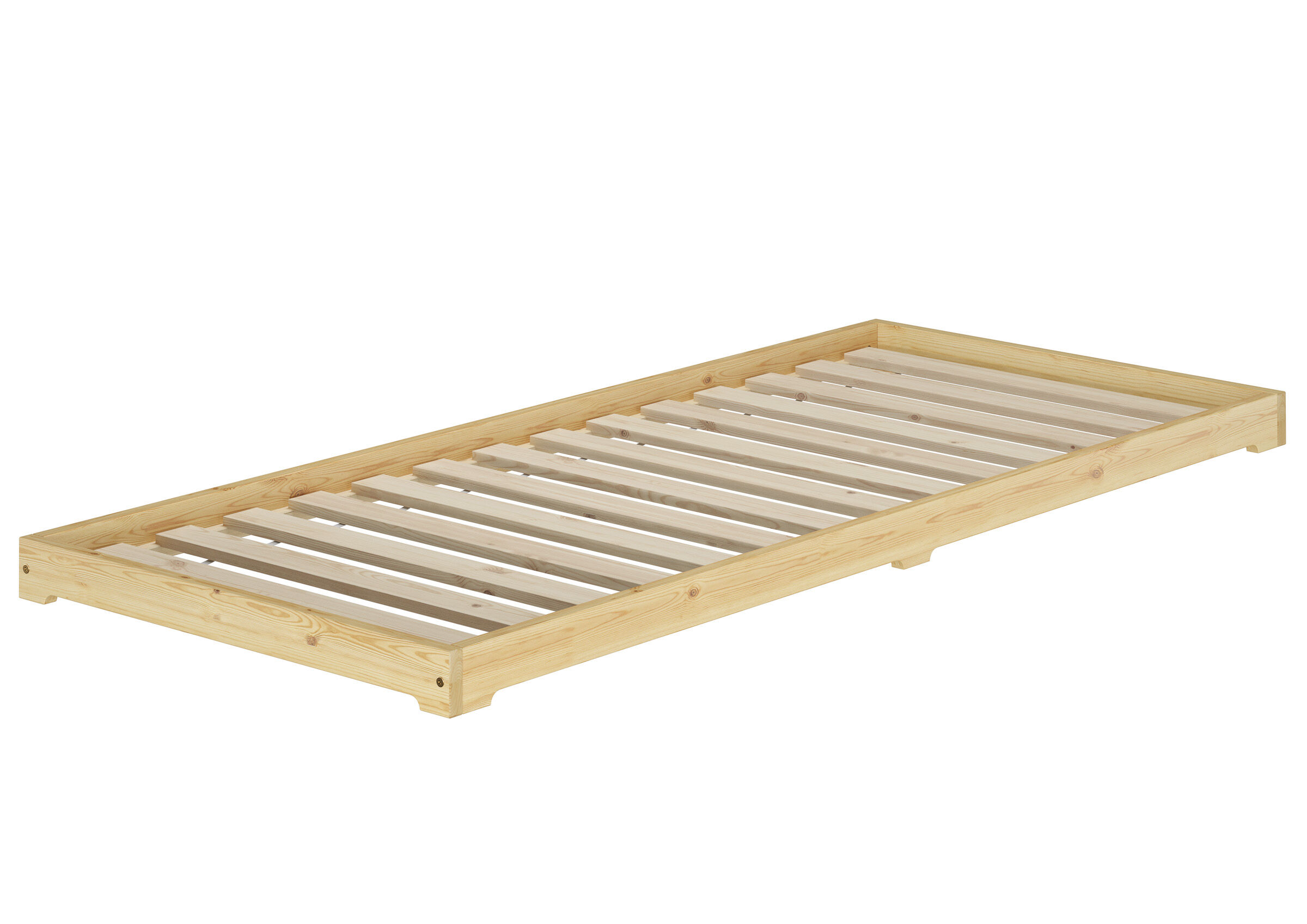 Jugendbett Kiefer natur Kleines Unterschiebbett extra niedrig 80x180 Kiefer lackiert Zubehör wählbar V-60.47K-08-180