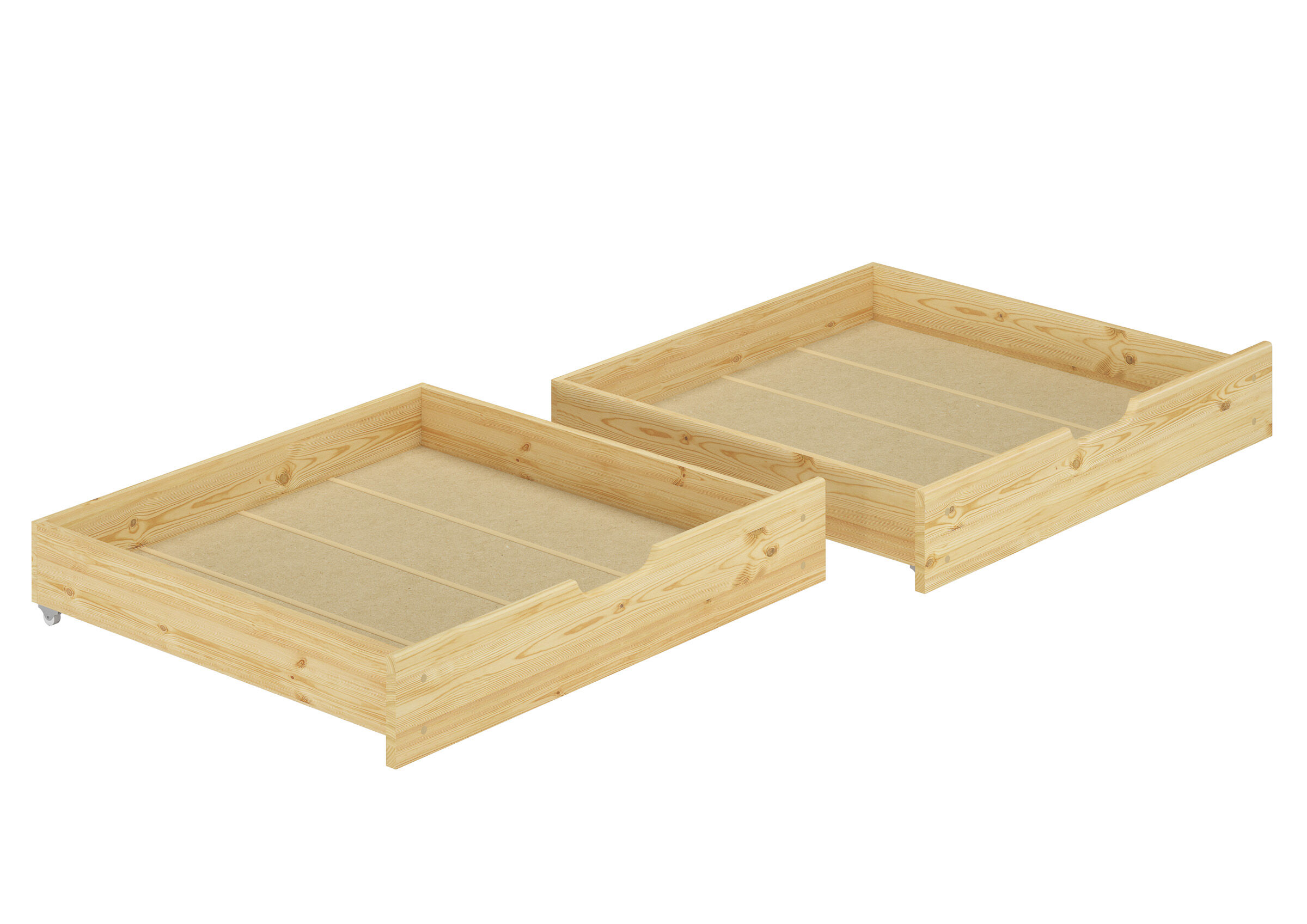 Holzbetten, Lagerkasten, Kastenbett, Kastenbettgestell, Holzrahmen, Doppelpack Bettkästen