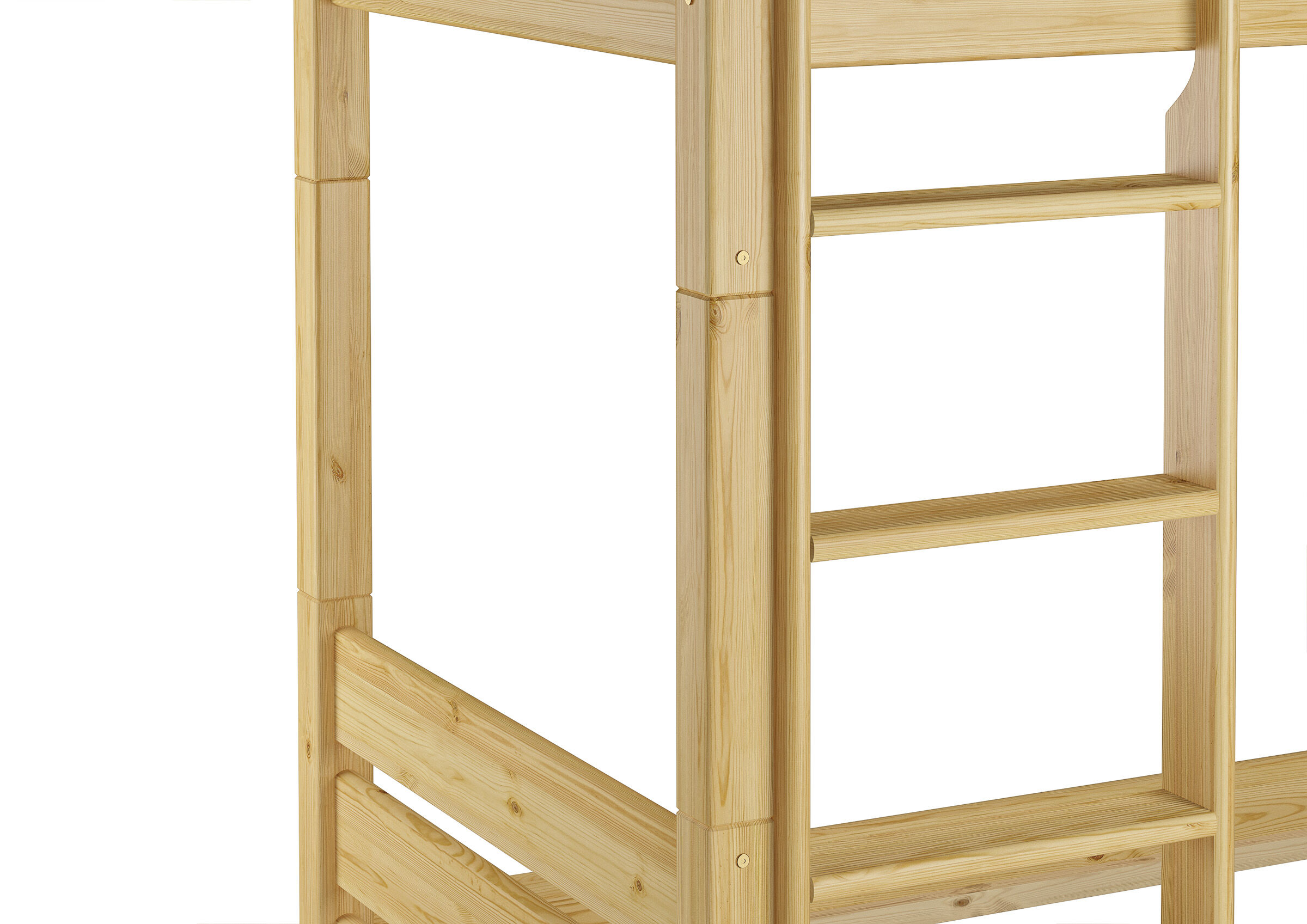 Moebel, Bett, Hochbett, Kiefernholz Etagenbett Detailansicht