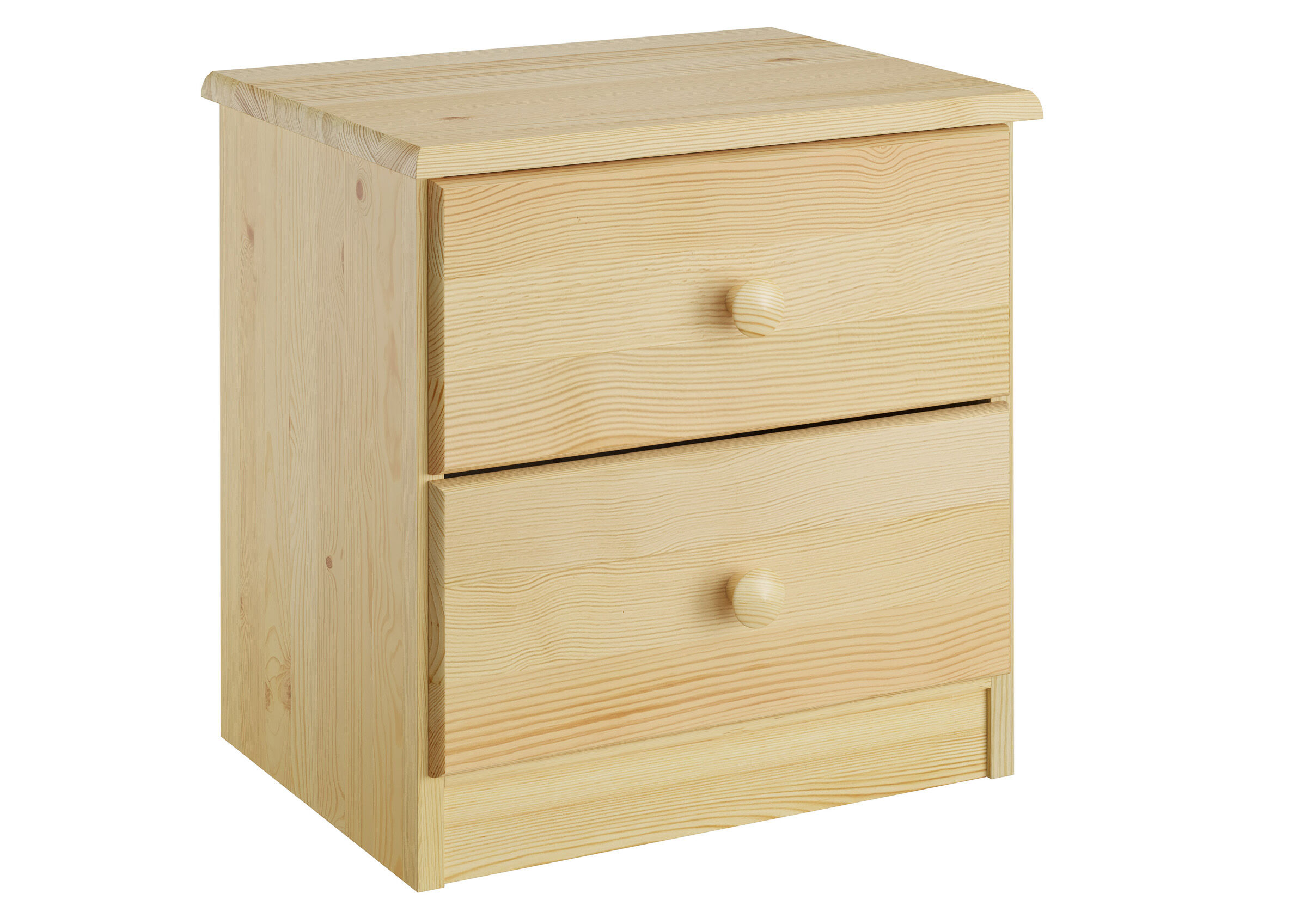 Nachttisch, Nachtkommode, Holz, Birke, Schubladen, Nachtkästchen mit 2 Schubladen
