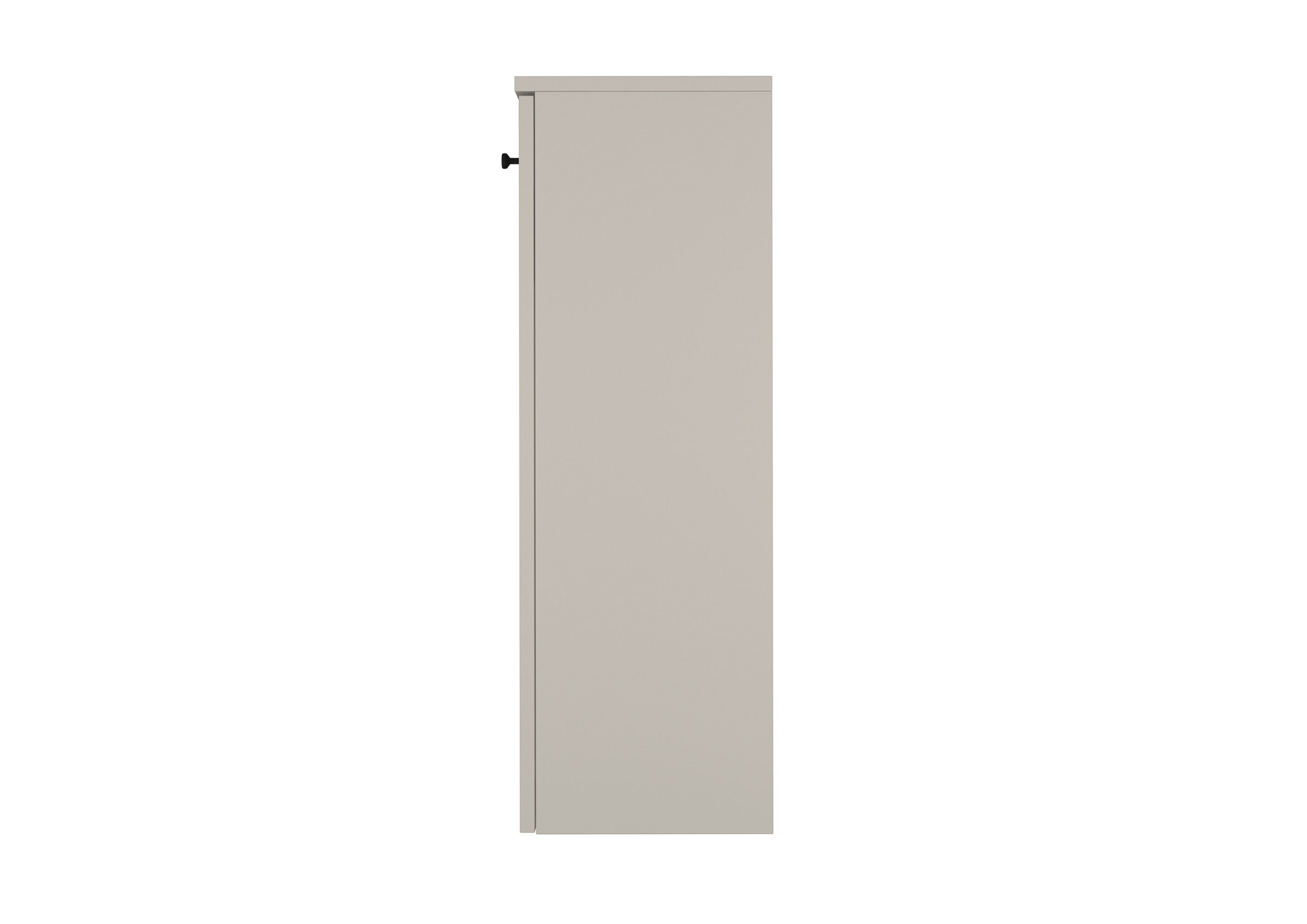 Seitenschrank, hochschrank, Beige, glatte Oberfläche, Griffknopf, Seitenansicht Badschrank