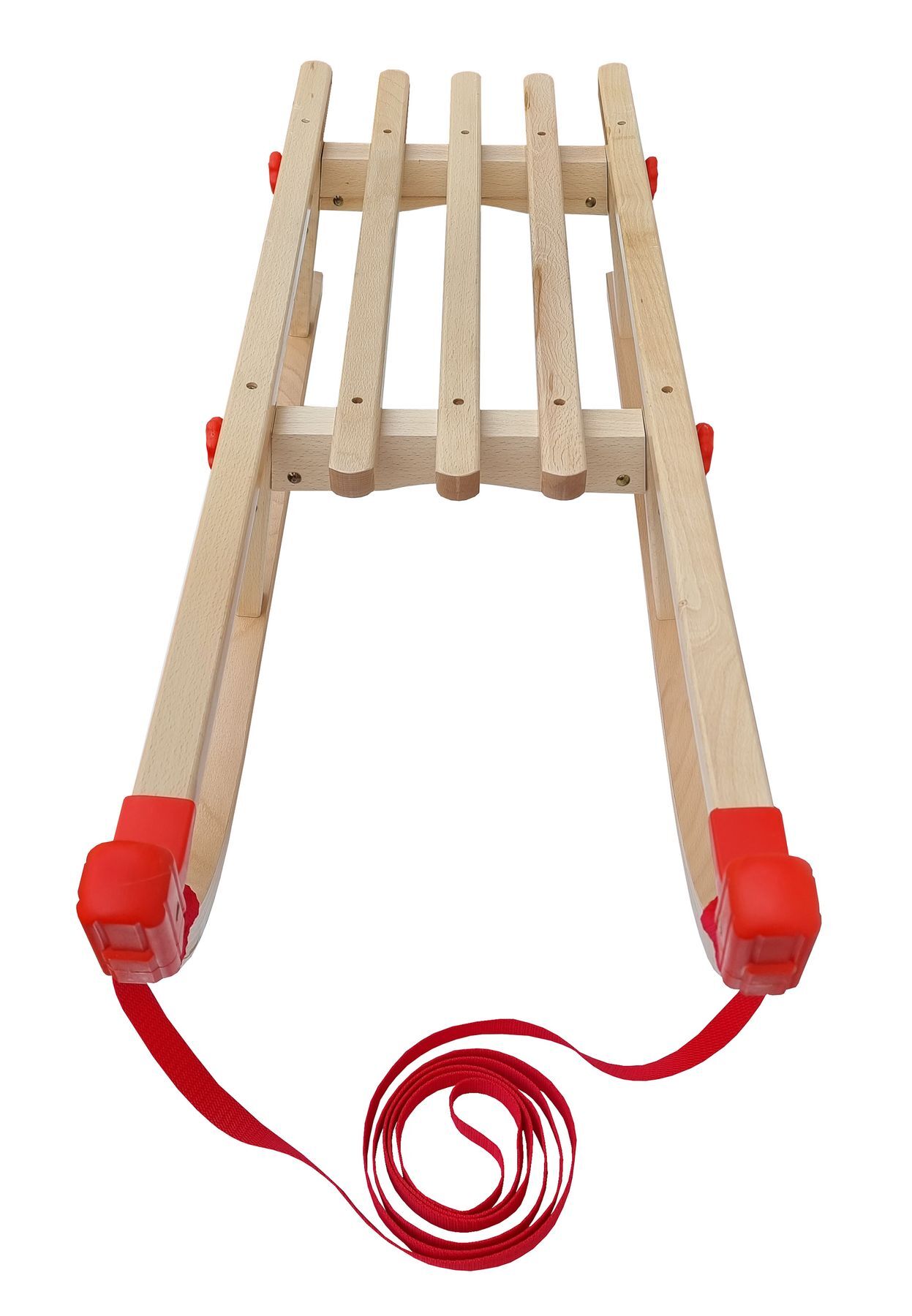 holz, schlitten, kinder, seilzug, rot, Davos Schlitten