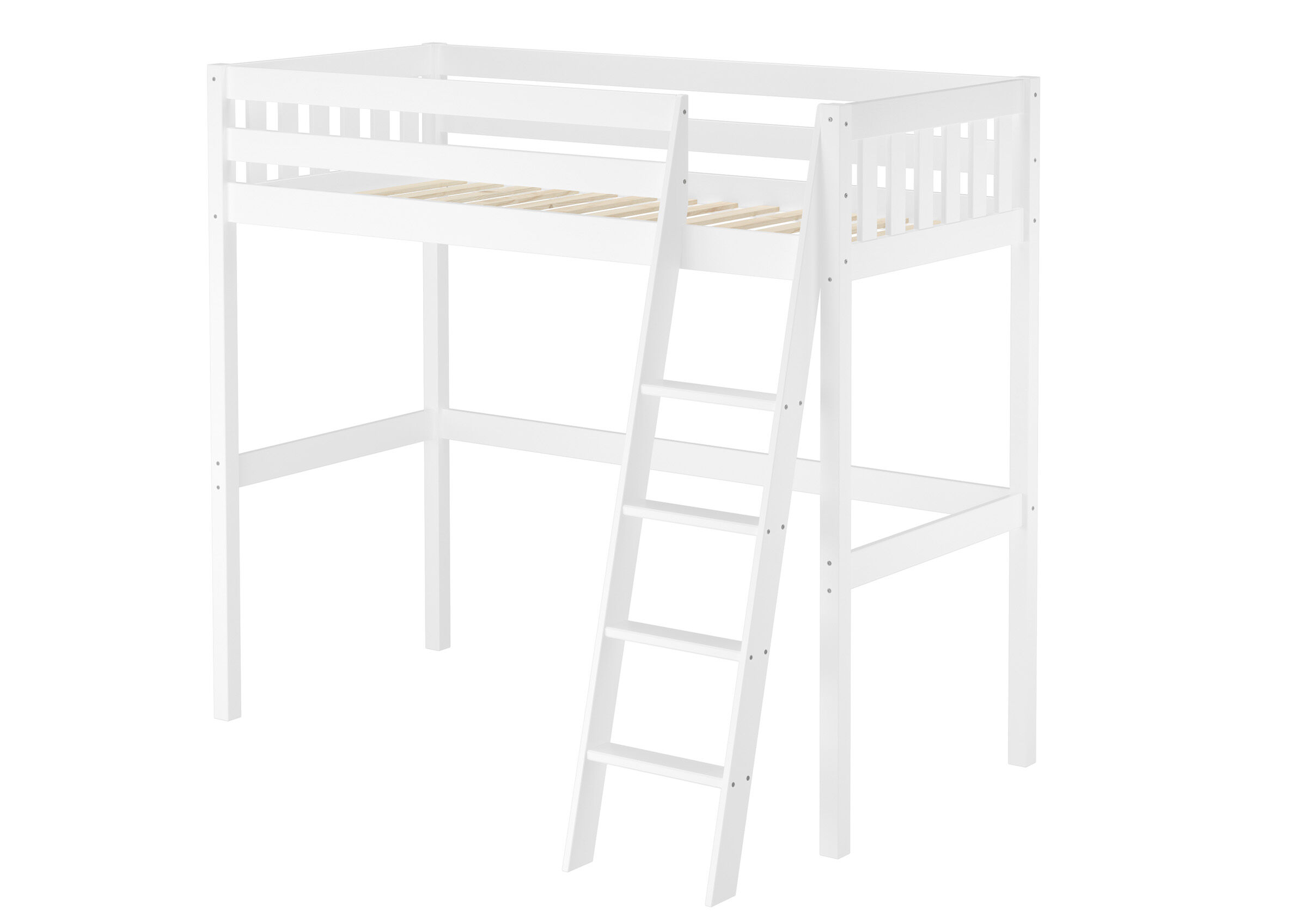 Waschweißes Etagenbett 90x200 mit Rollrost