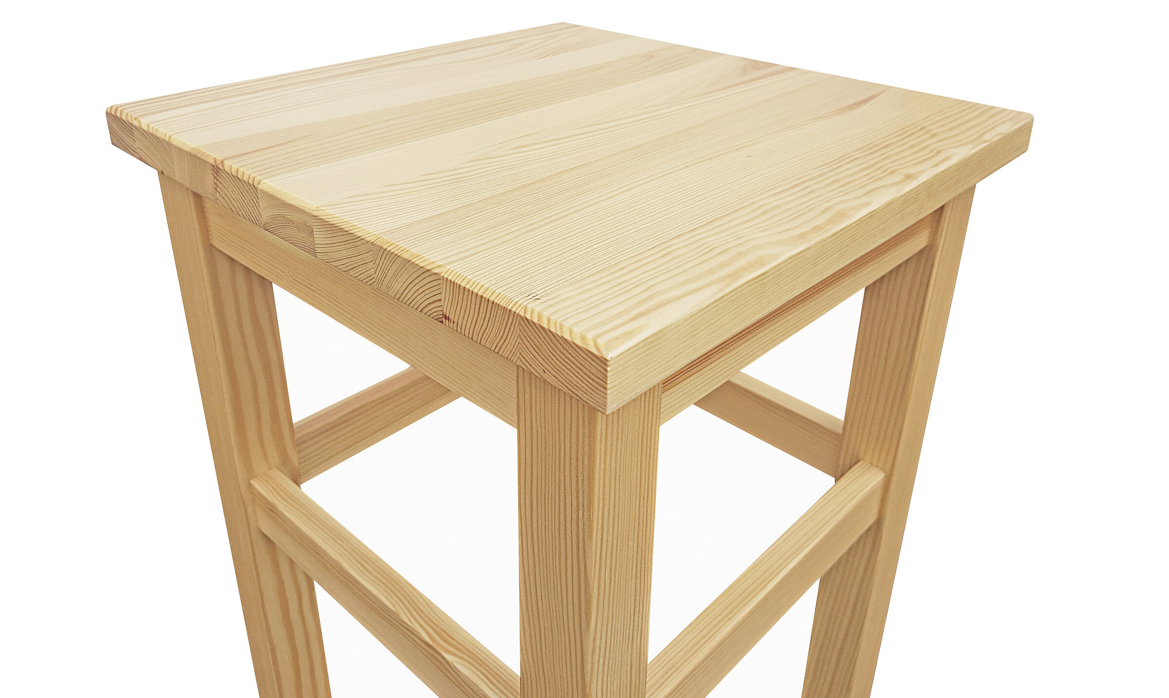 Holzstuhl, Holzstuhl Tisch, Kleiner Hocker, Naturholz, geöltes Holz, Sitzhocker mit lebhafter Maserung