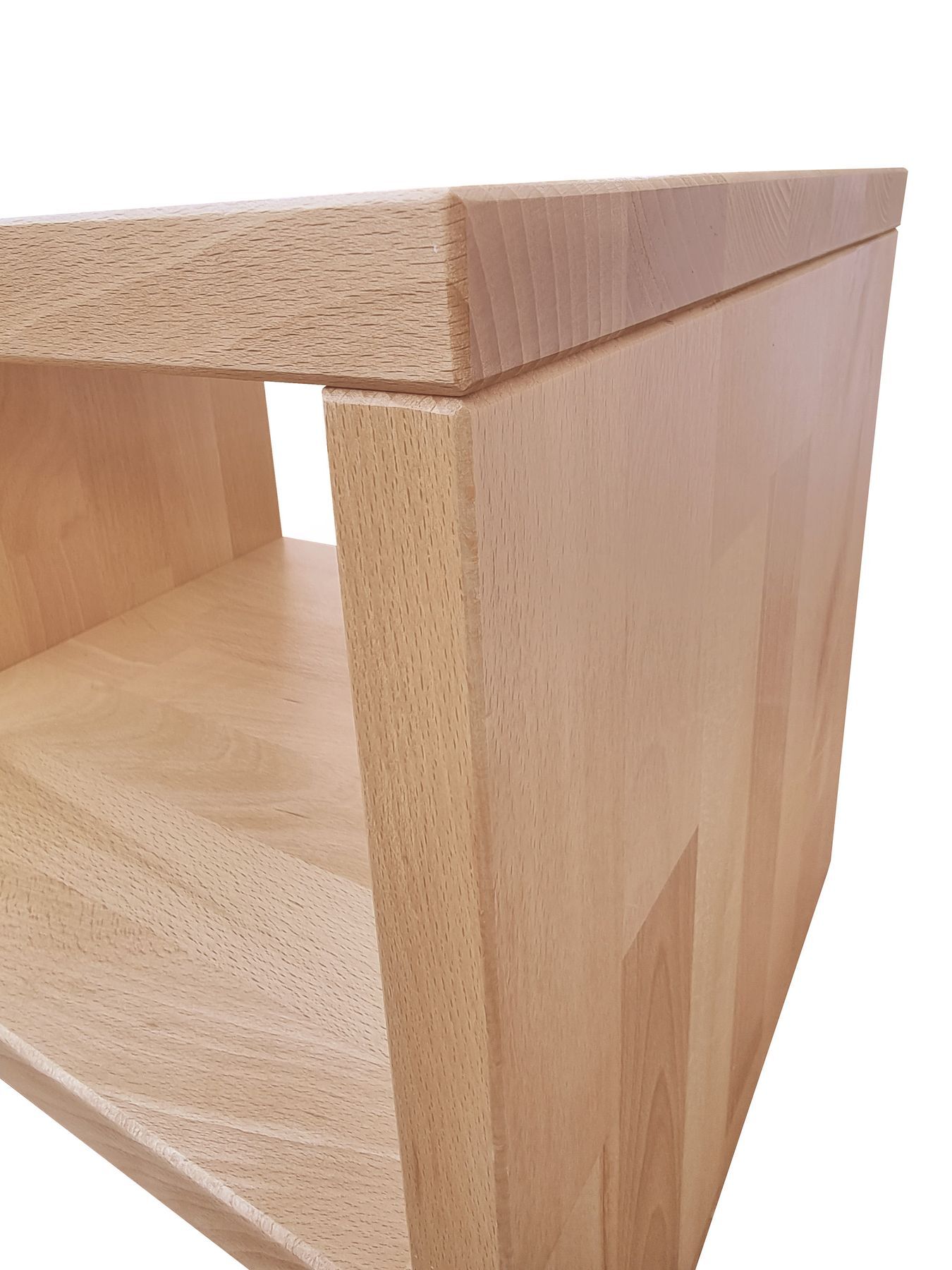 Holztisch, Holzplatte, Massivholz, Beine, Ecke, Nachtkästchen-Buchenholz-massiv