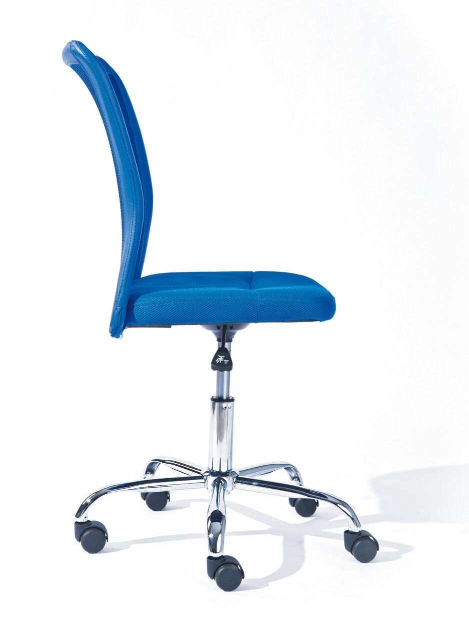 bürostuhl, schreibtischstuhl, blaue stuhl, rollenbasis, verstellbare rückenlehne, Bürostuhl Royalblau Seitansicht