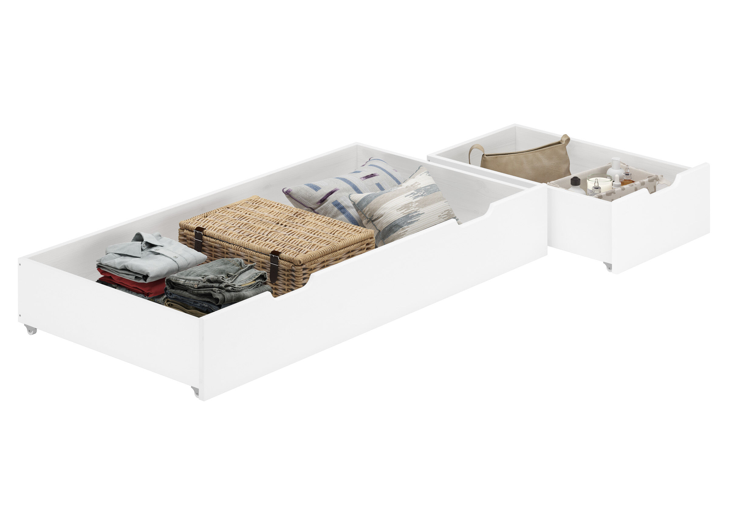Aufbewahrungsschublade, Wäscheorganizer, Schubladenbox, Wäschekiste, Aufbewahrungssystem, rollbares Bettkastensystem