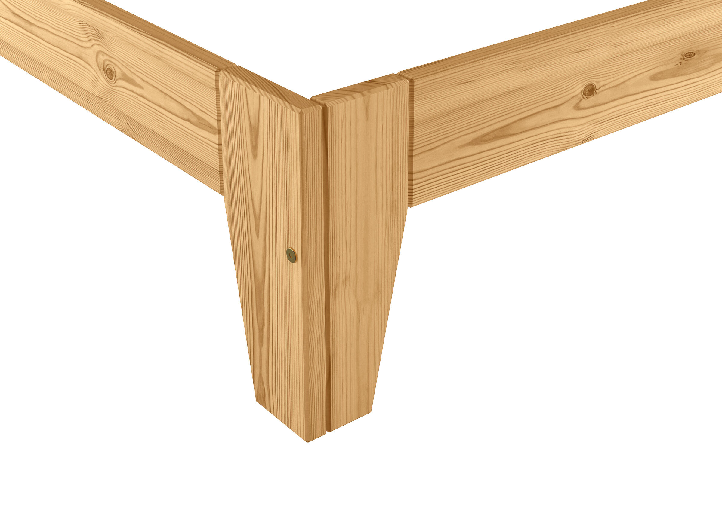 Holz, Holzlatte, Holzstück, Holzpfosten, Holzbalken, Bettgestell 120x200 im Eicheton im Detailbild