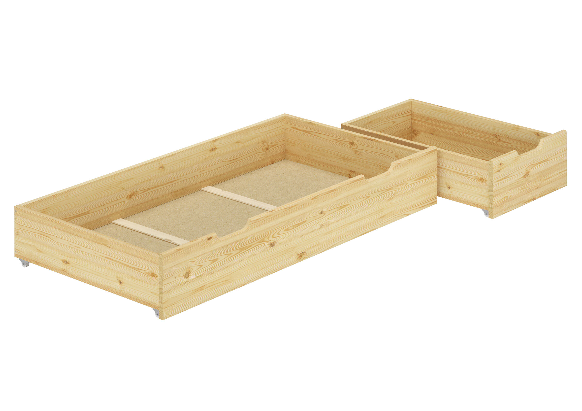 holzbettrahmen, bettkasten, holz, schublade, lattenrost, Bettkasten zweiteilig mit Rollen