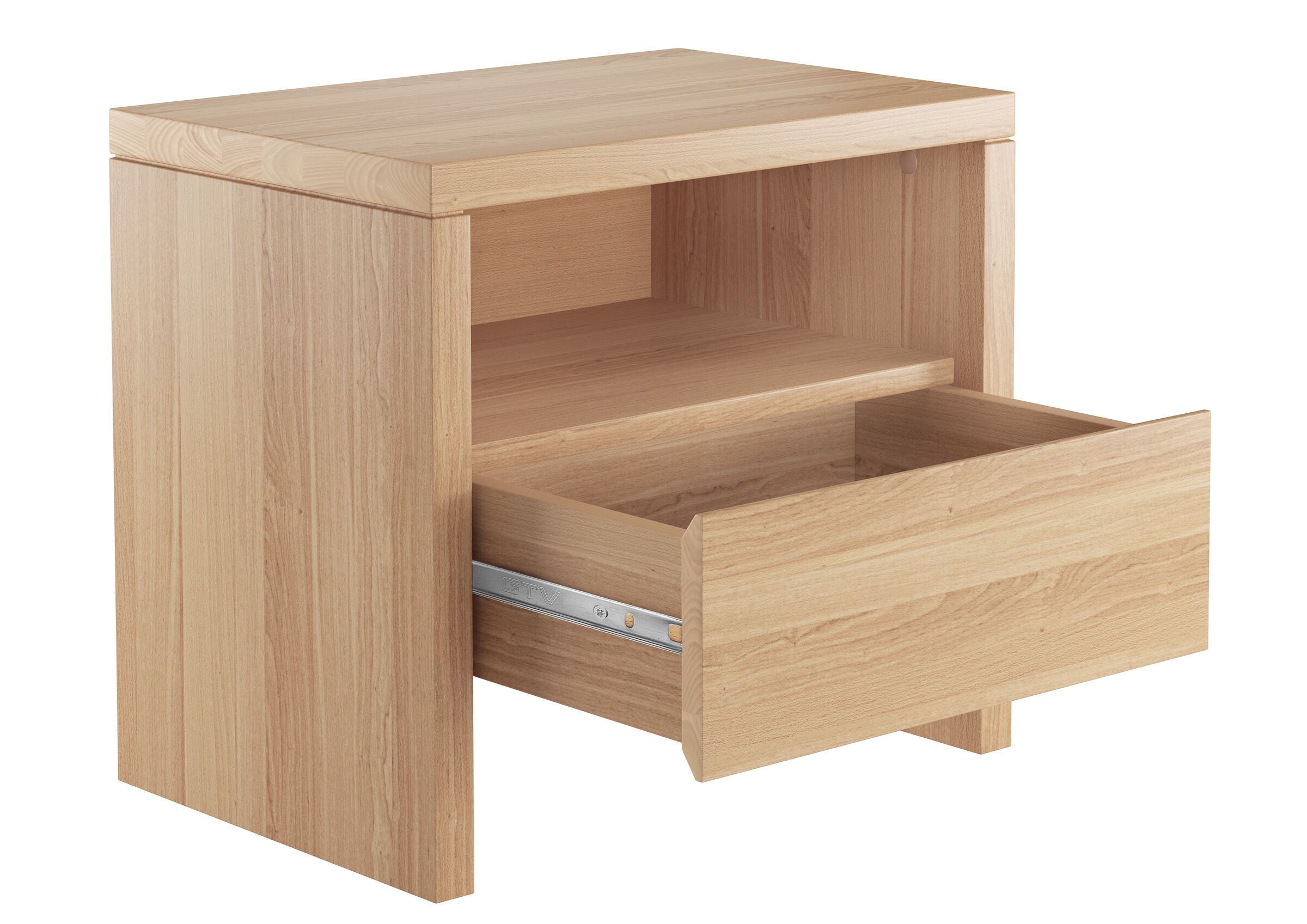 Nachttisch, Nachtisch, Schublade, Holz, Holzton, Buche Bettkasten