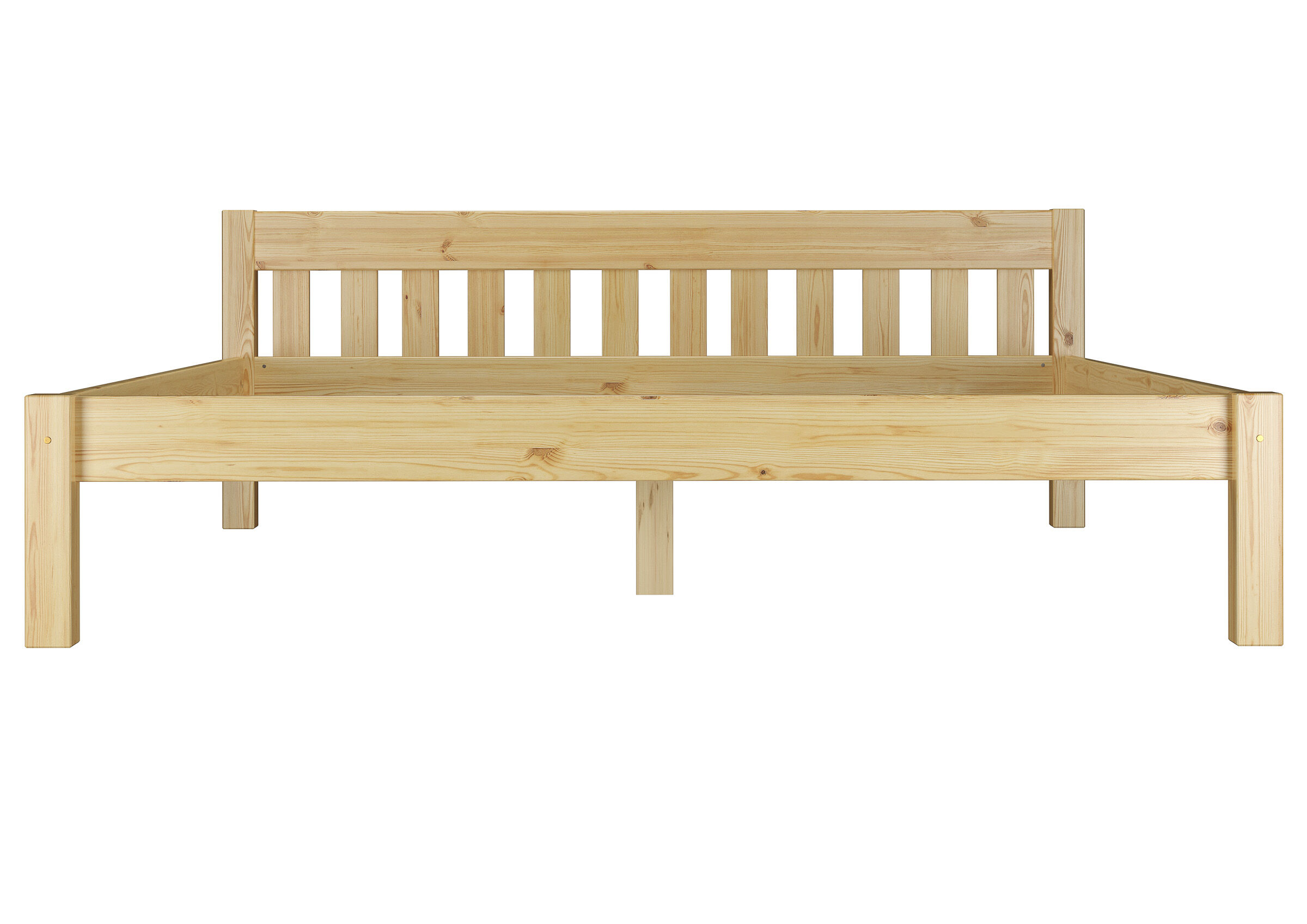 Holzbett, Kiefer, Kinderbett, Lattenrost, Naturholz, Vorderansicht Ehebett Kiefer natur