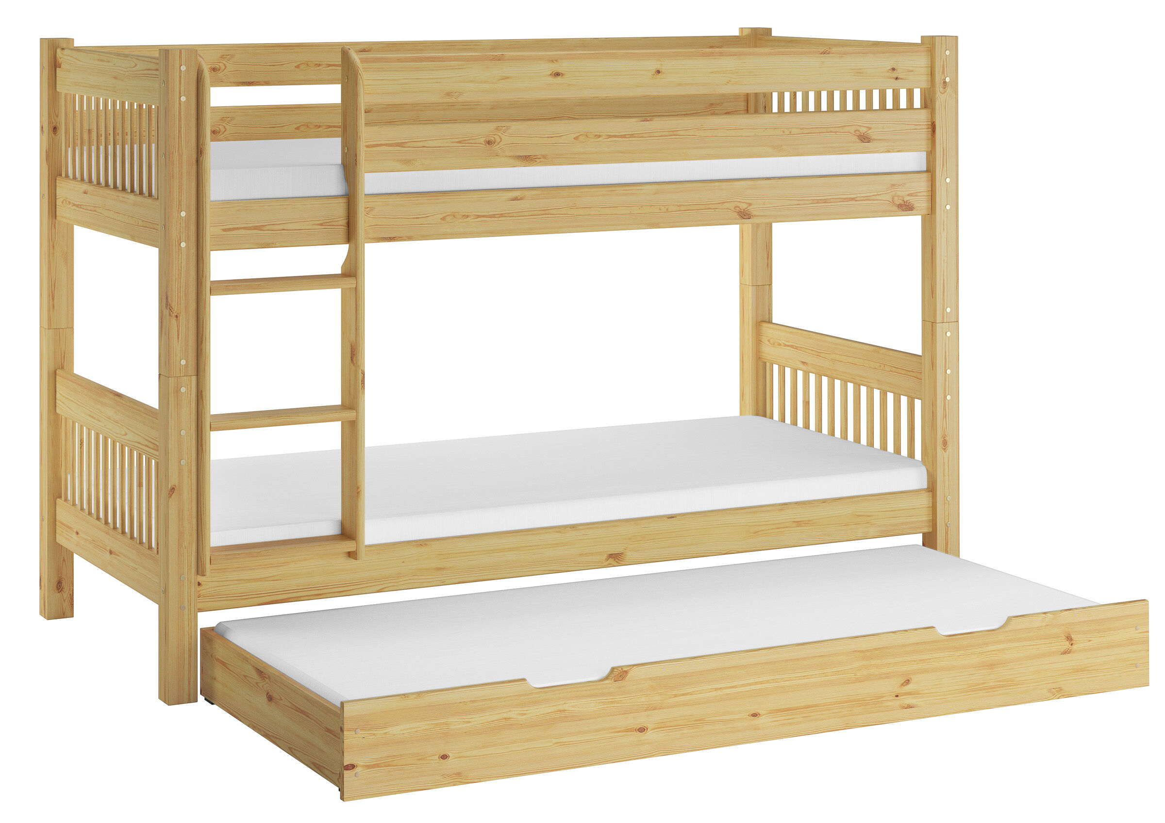 Kinderstockbett aus Massivholz mit wählbarem Zubehör, Liegefläche 90x200 V-60.12-09Ni70