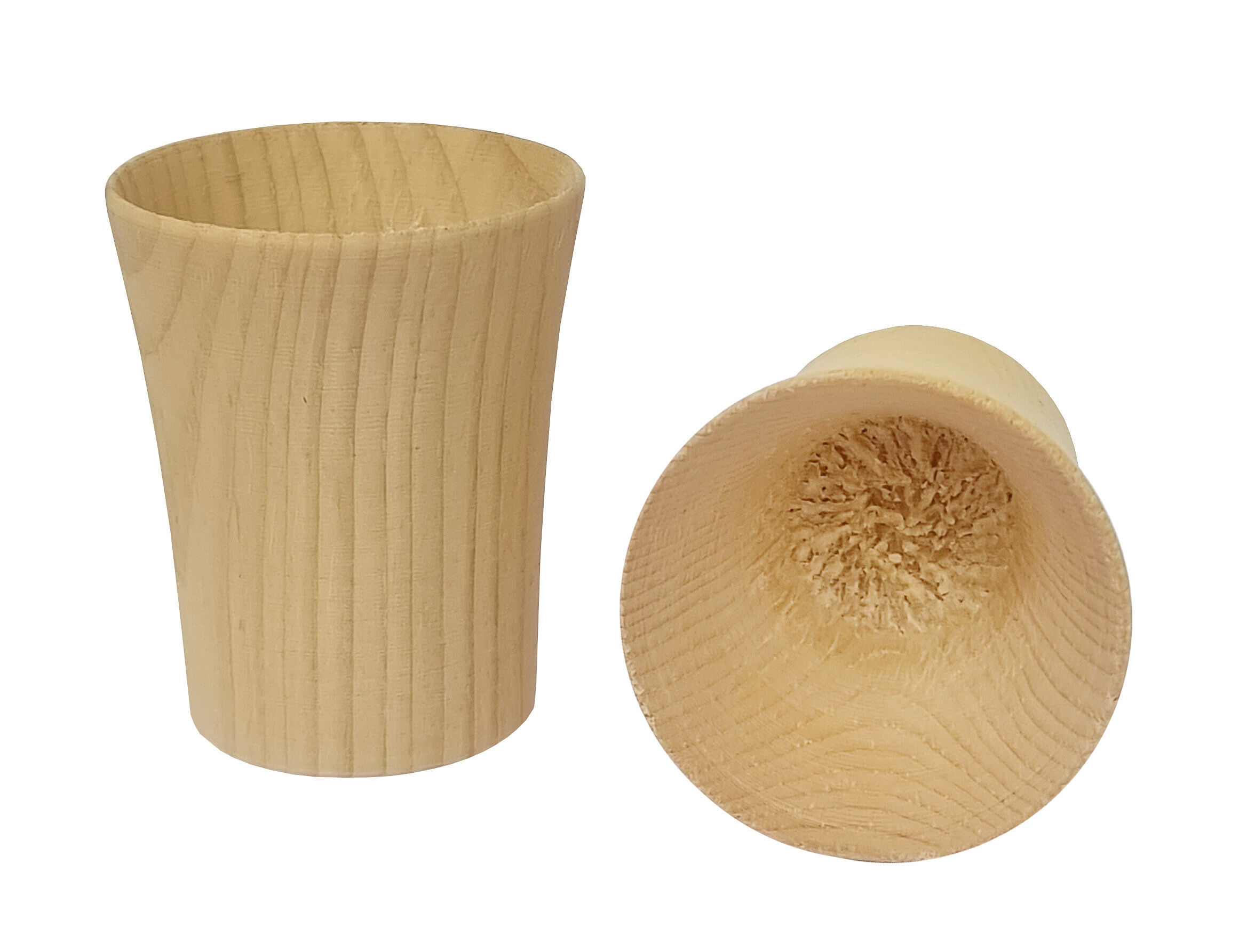 Schnappsbecher aus Zirbe Detailansicht