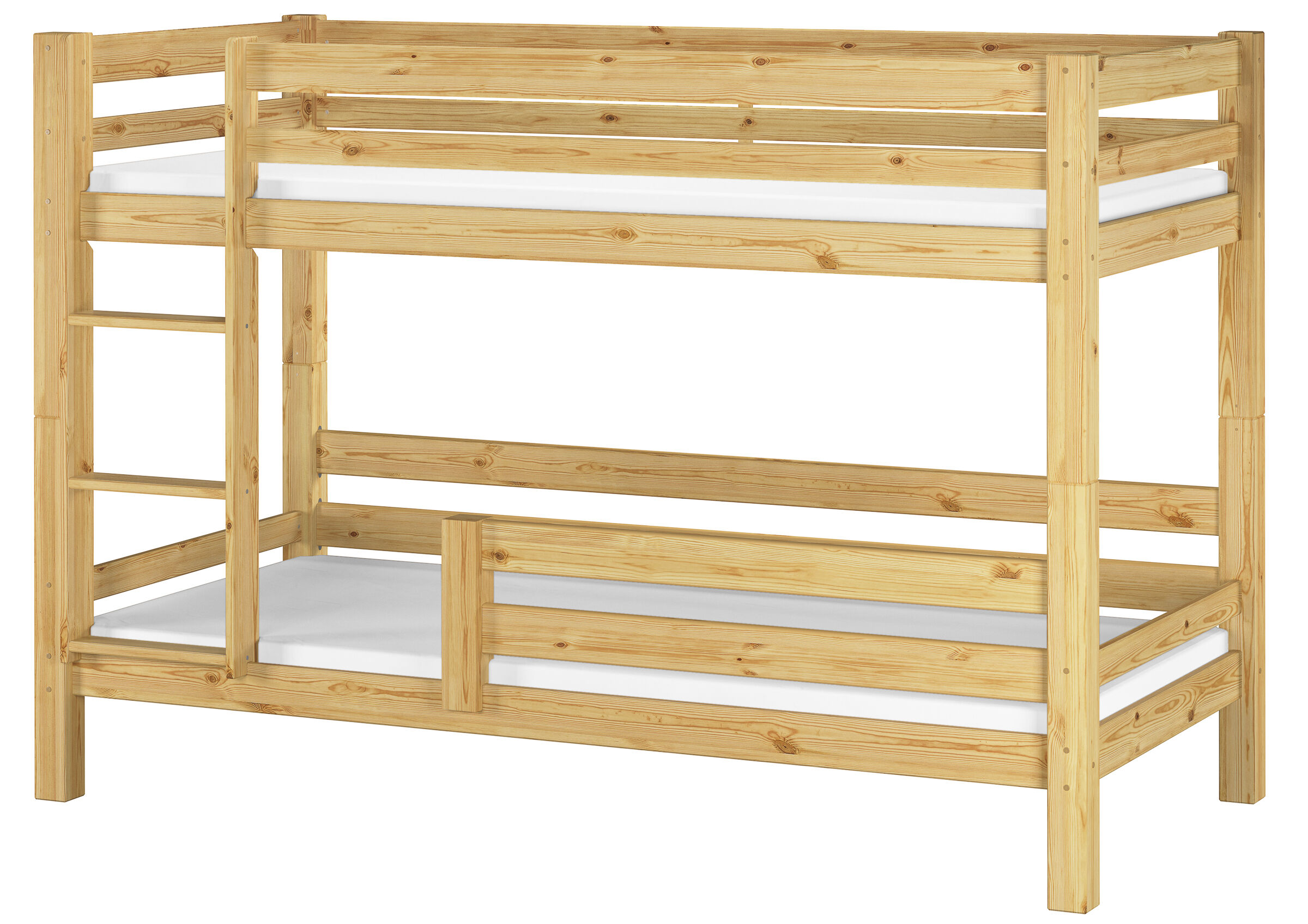hochbett, holz, naturholz, kinderbett, matratze, Stockbett mit 60Kisi05