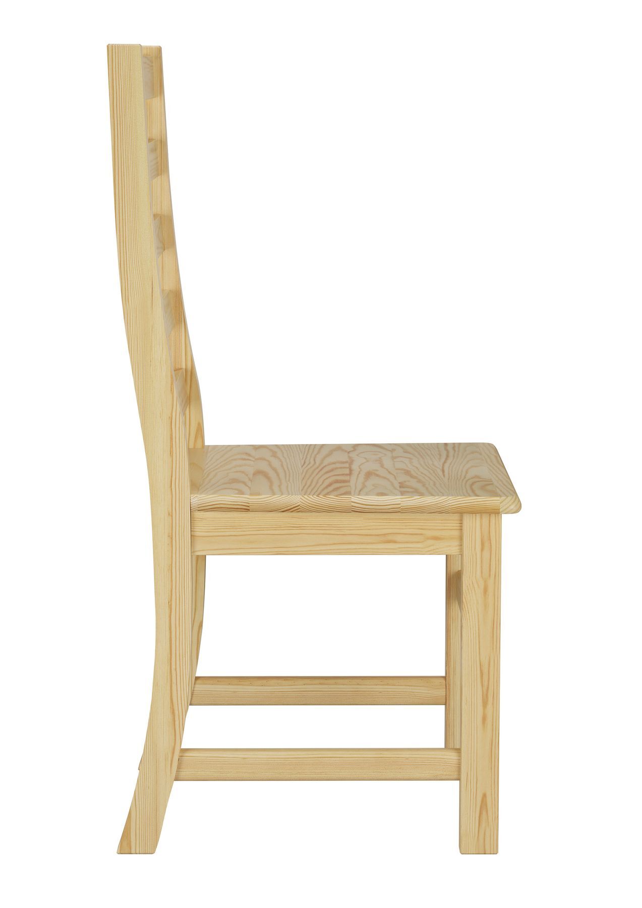 Holzstuhl, Sitzstuhl, Holzstuhl Natur, Gebrauchsstuhl, Klassischer Stuhl, Holzstuhl aus der Seite