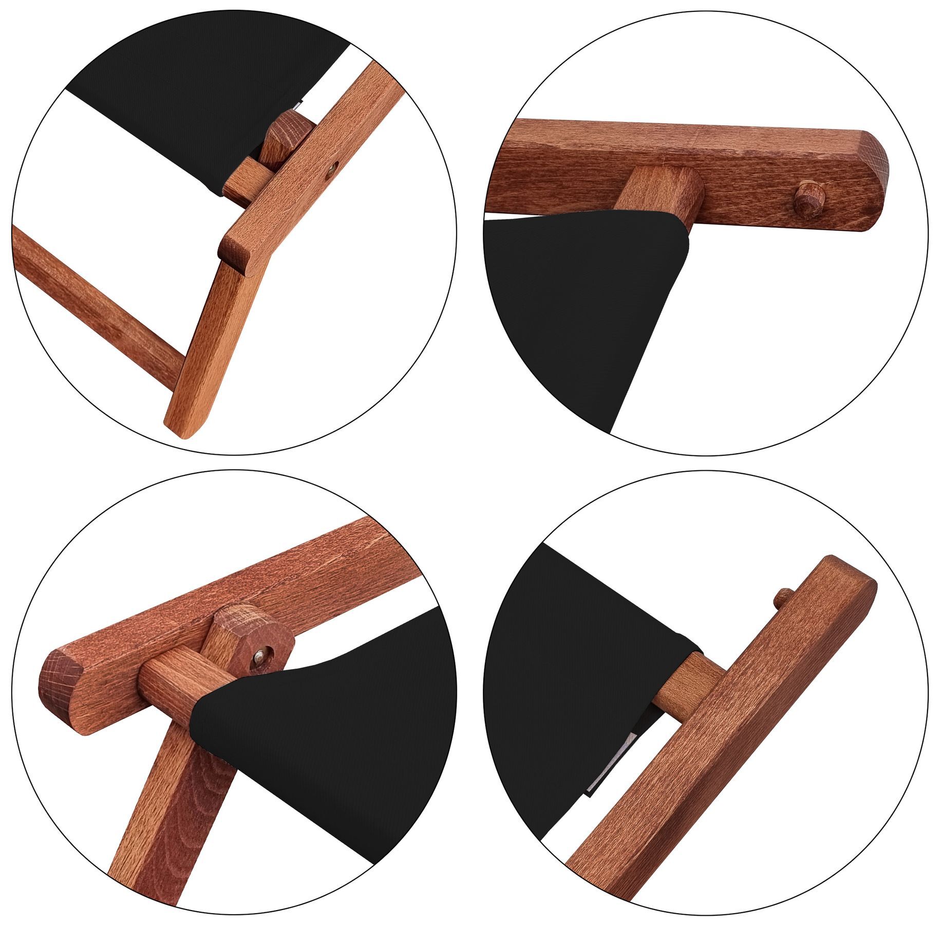 Detaibild des Fußteils mit Stofffarbe schwarz Moebel, Kissen, Dekoration für Zuhause, Holz, Rauchrohr, Fußteil im Detail