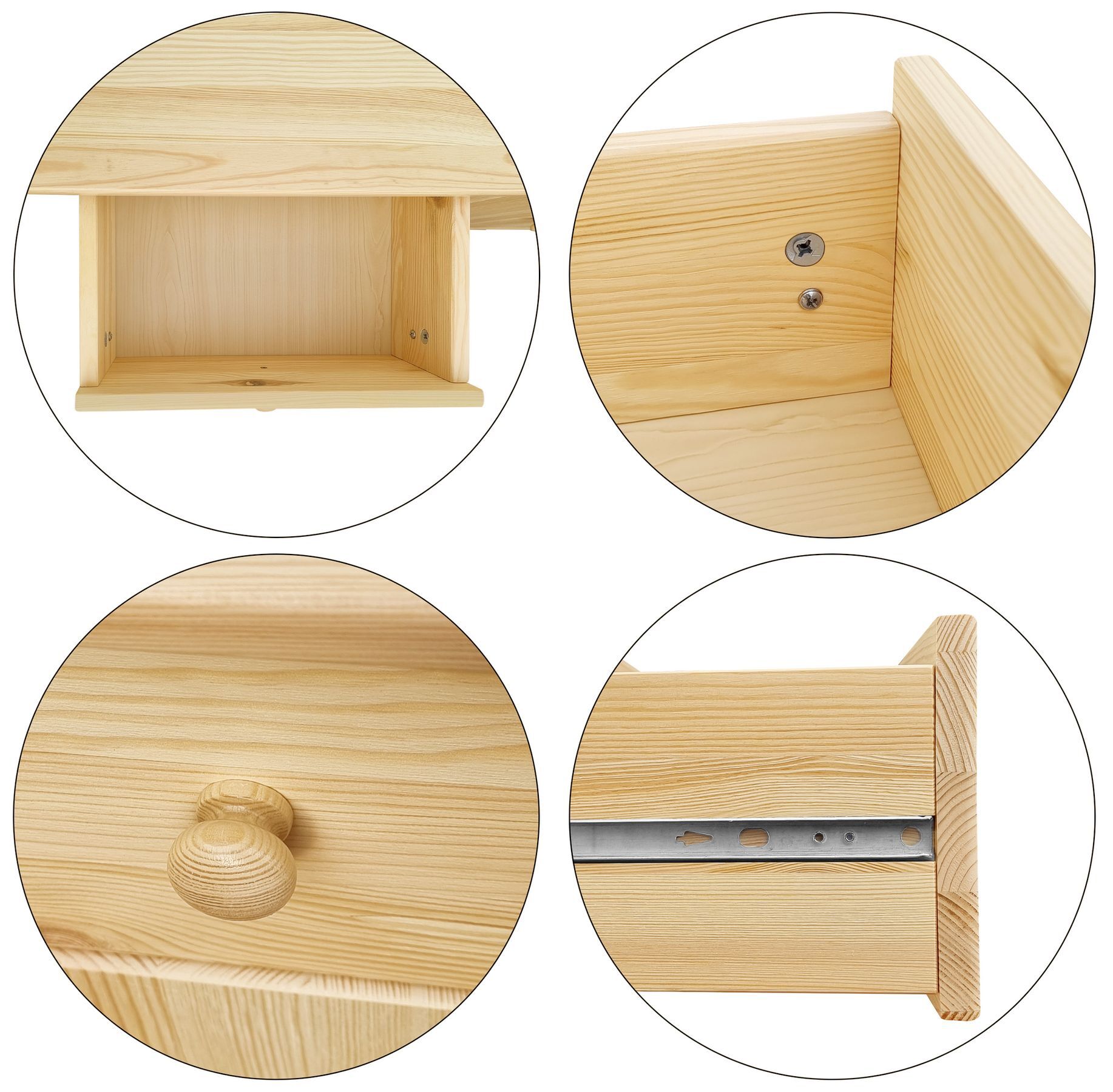 Holzregal, Schubladengriff, Aufbewahrung, Schublade, Vollholz, Schublade im Deteailbild