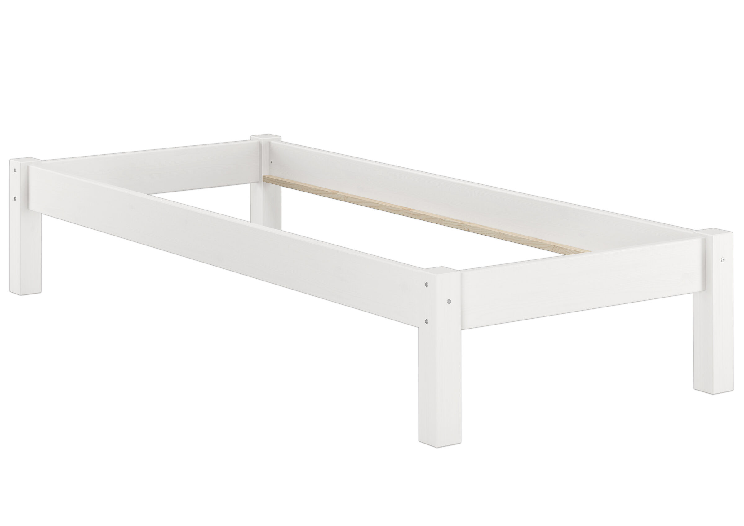 Framing, Bed frame, Weiß, Holzlatten, Plattform-Basis, Bettrahmen Kiefer waschweiß