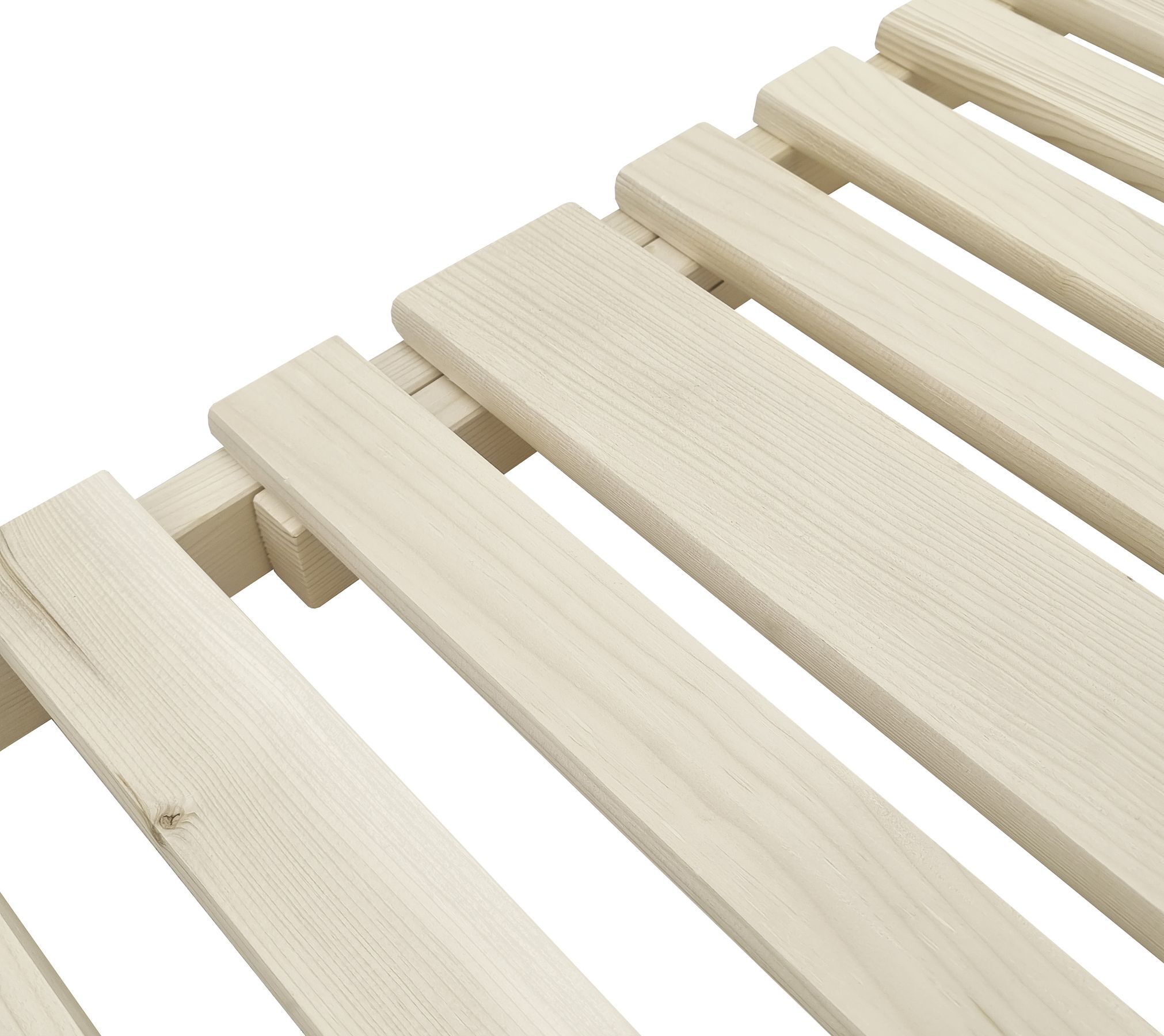 Holzlatten, Holzbretter, Naturholz, Lagerholz, Holzbau, Rost aus Massivholz im Detail