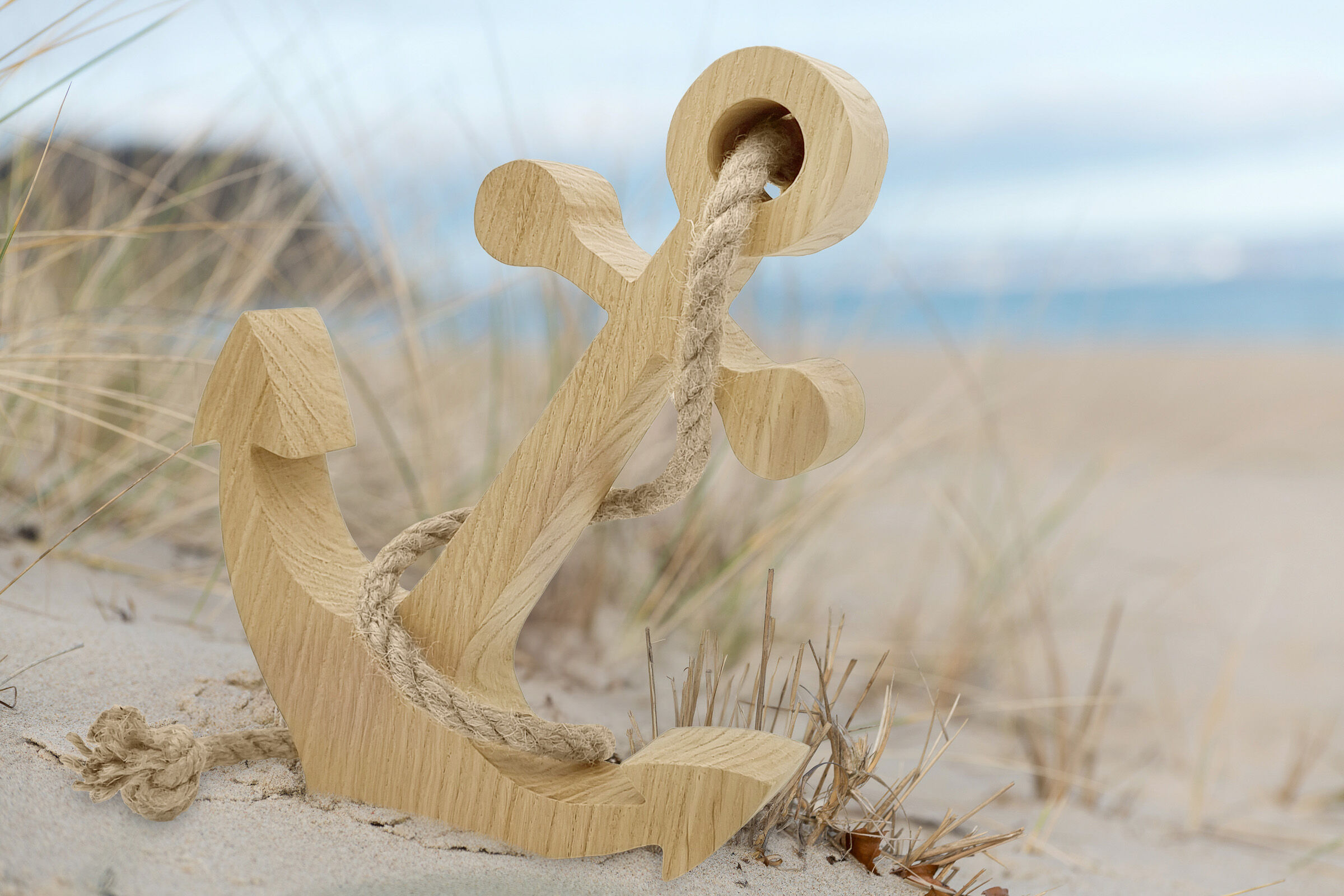 Anker, Holz, Kernholz, Seil, Strand, Eiche Anker