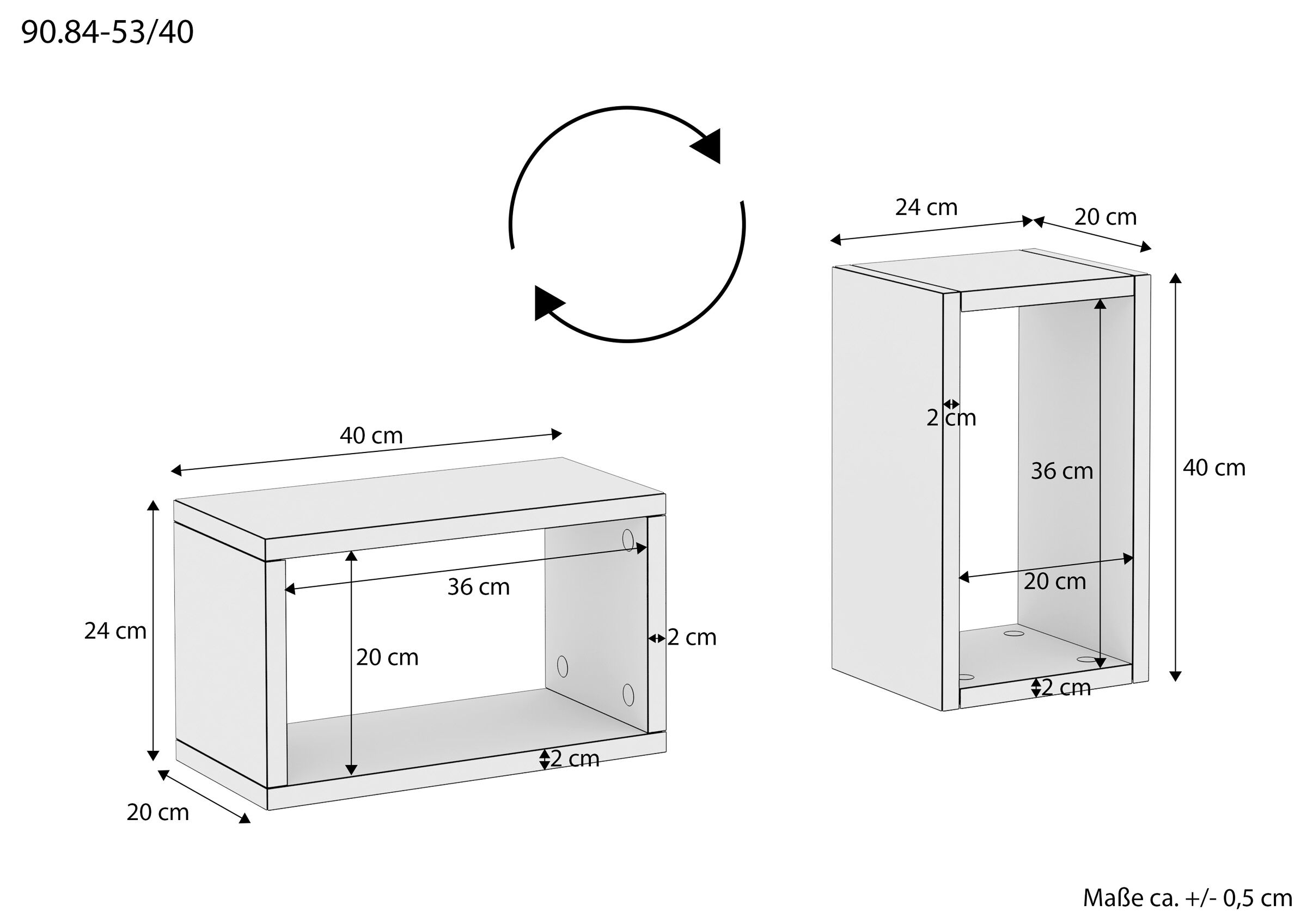 Schrank, Wandregal, Küchenschrank, Maße 40x24x20, Hängeschrank, Maße des kleinen Holzregals