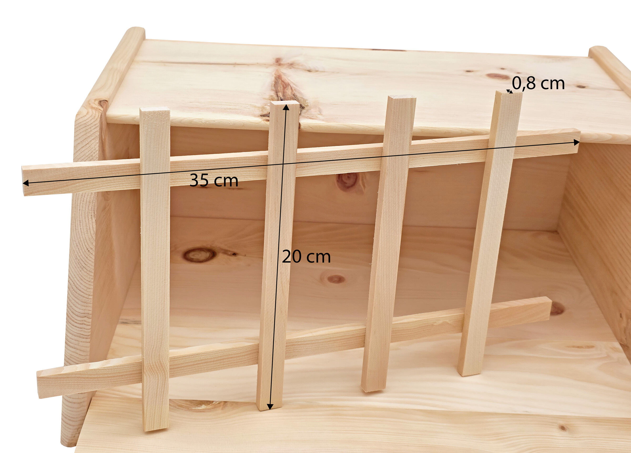 Holzbox, Holzboxen-Stack, Holzschicht, Holzrahmen, Holzklappbox, Zirbe Untersetzer mit Maßen