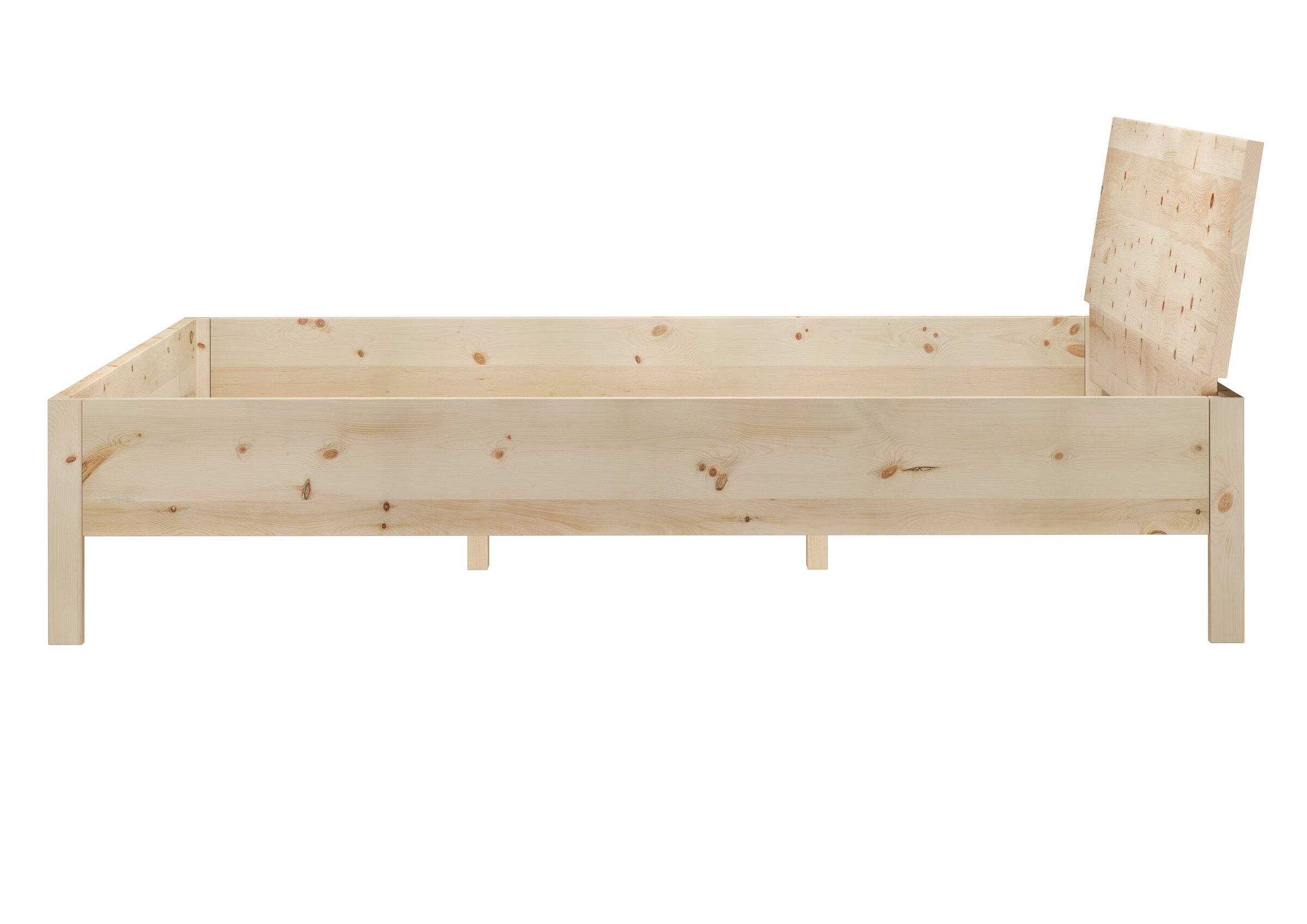 Holzbett, Naturholz, Bettrahmen, Holzlatten, Massivholz?, Elegantes Massivholzbett 200x200 im Detail
