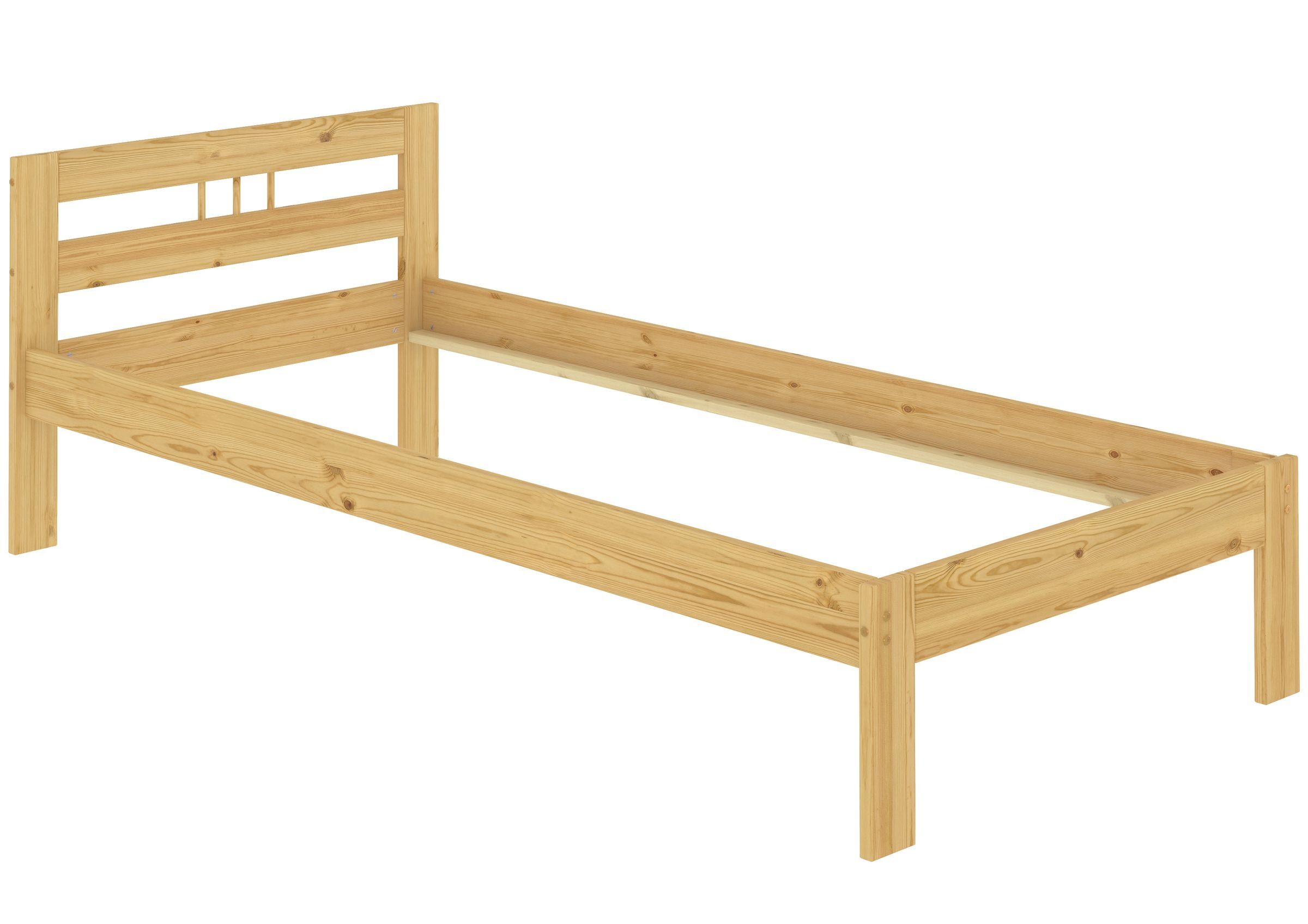 Holzbett, Einzelbett, Holzrahmen, Kiefer, naturholz, Massivholzbett Kiefer natur ohne Zubehör