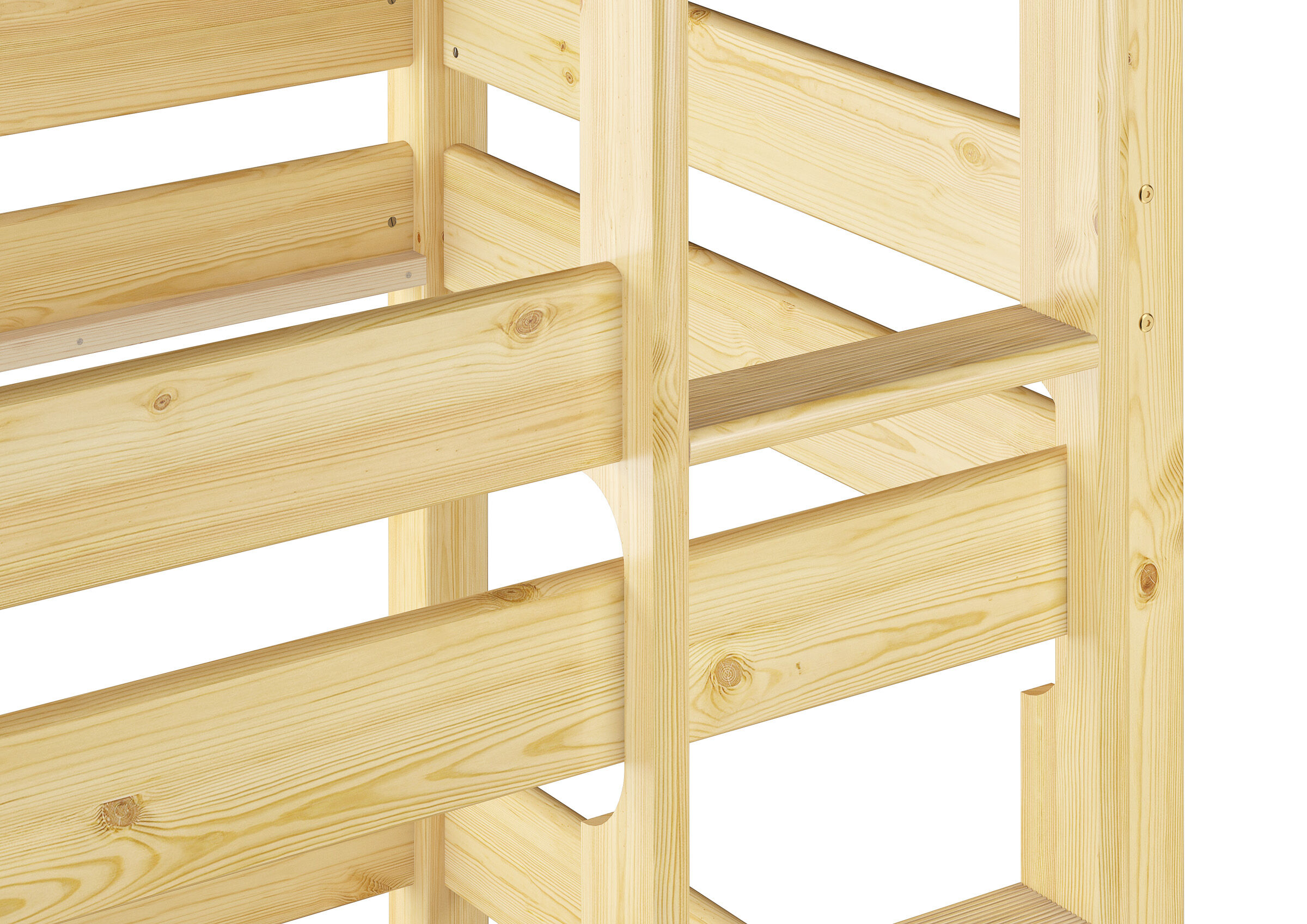 holzregal, holzregal-stapeln, holzgestell, natürliche-farbe, küchenregal, Etagenbett für 3 Personen