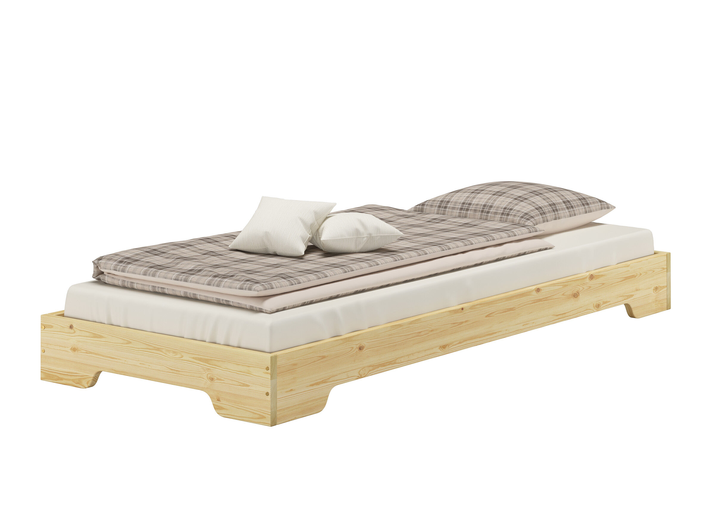 bett, holzrahmen, bettgestell, plaid, matratze, Kleines-Kinderbett-Massivholz-80x190