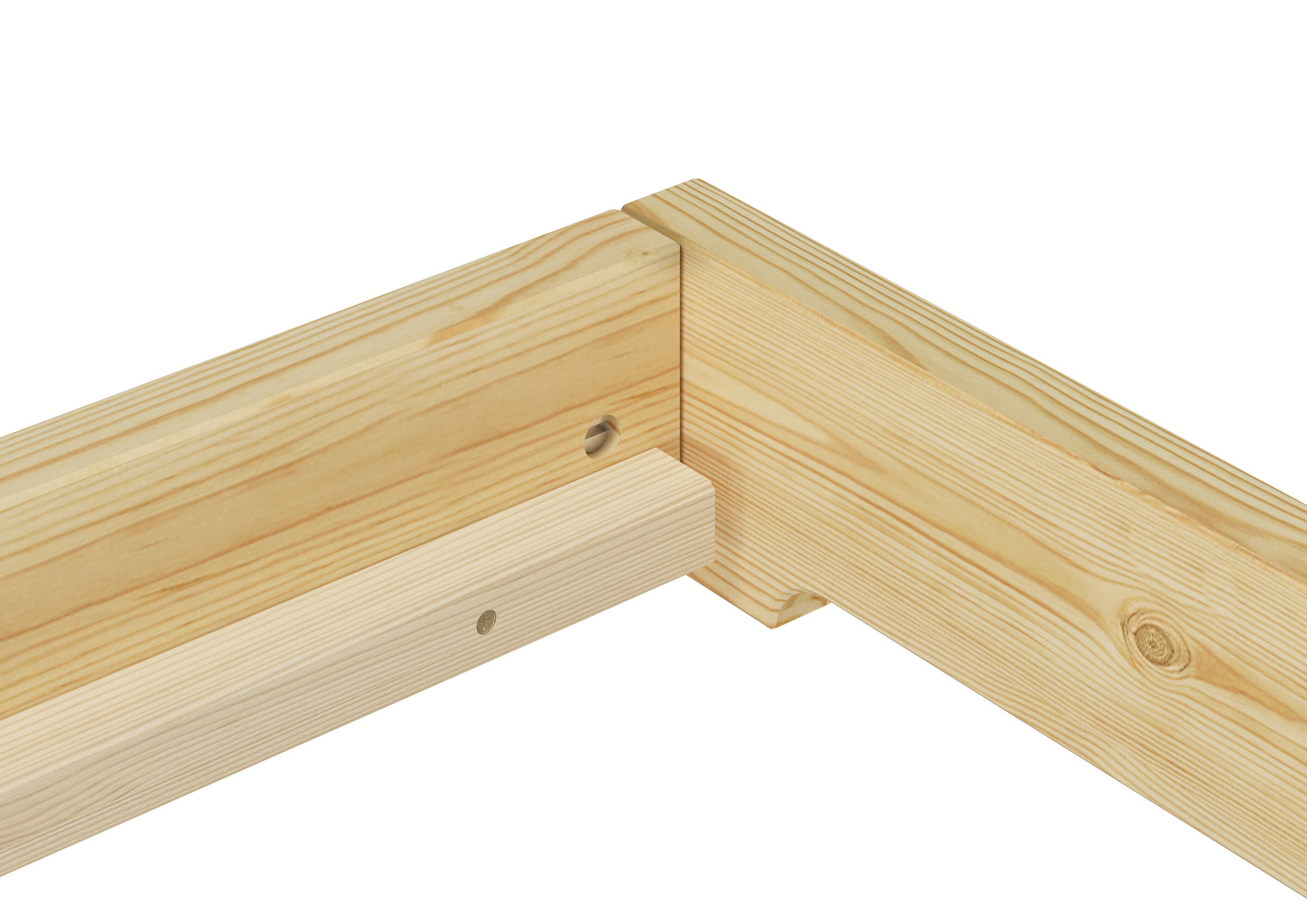 Detailbild der Eckverbindung von innen Eckverbindung von innen