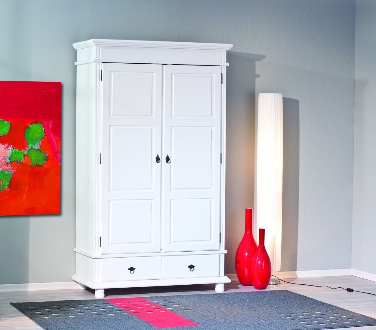 Schrank, Garderobe, weißer Schrank, Holzschrank, Schubfach, Kleiderschrank weiß