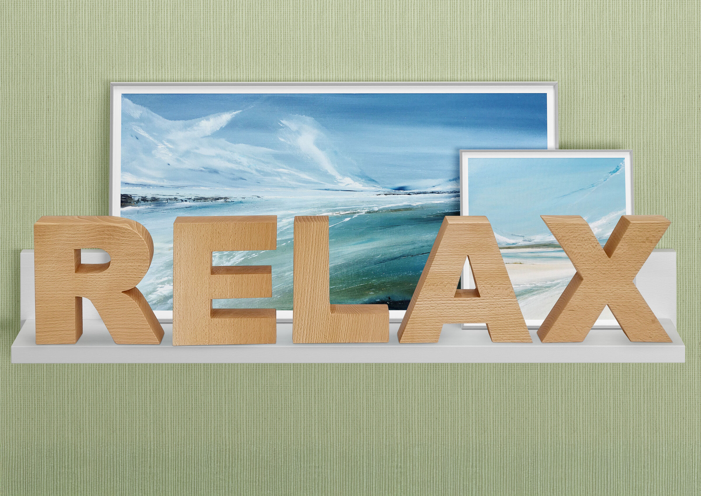 Holzschriftzug aus Buche RELAX