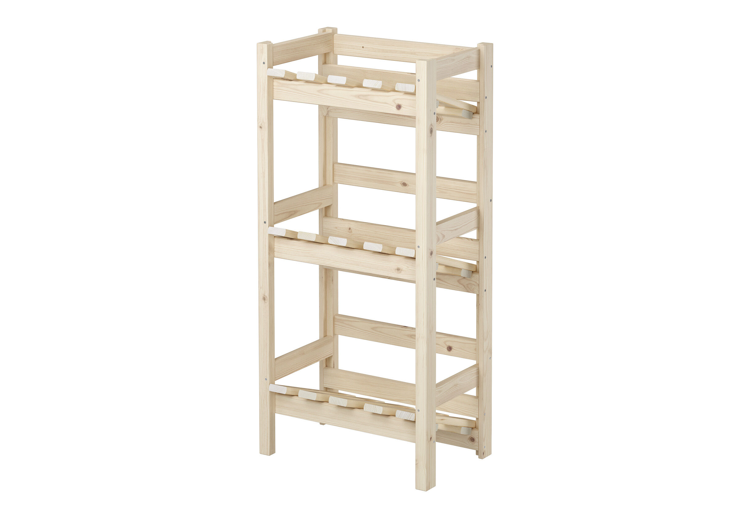 Kinderbett, Stockbett, Holz, Naturholz, Bettgestell, Holzregal als Lagerregal