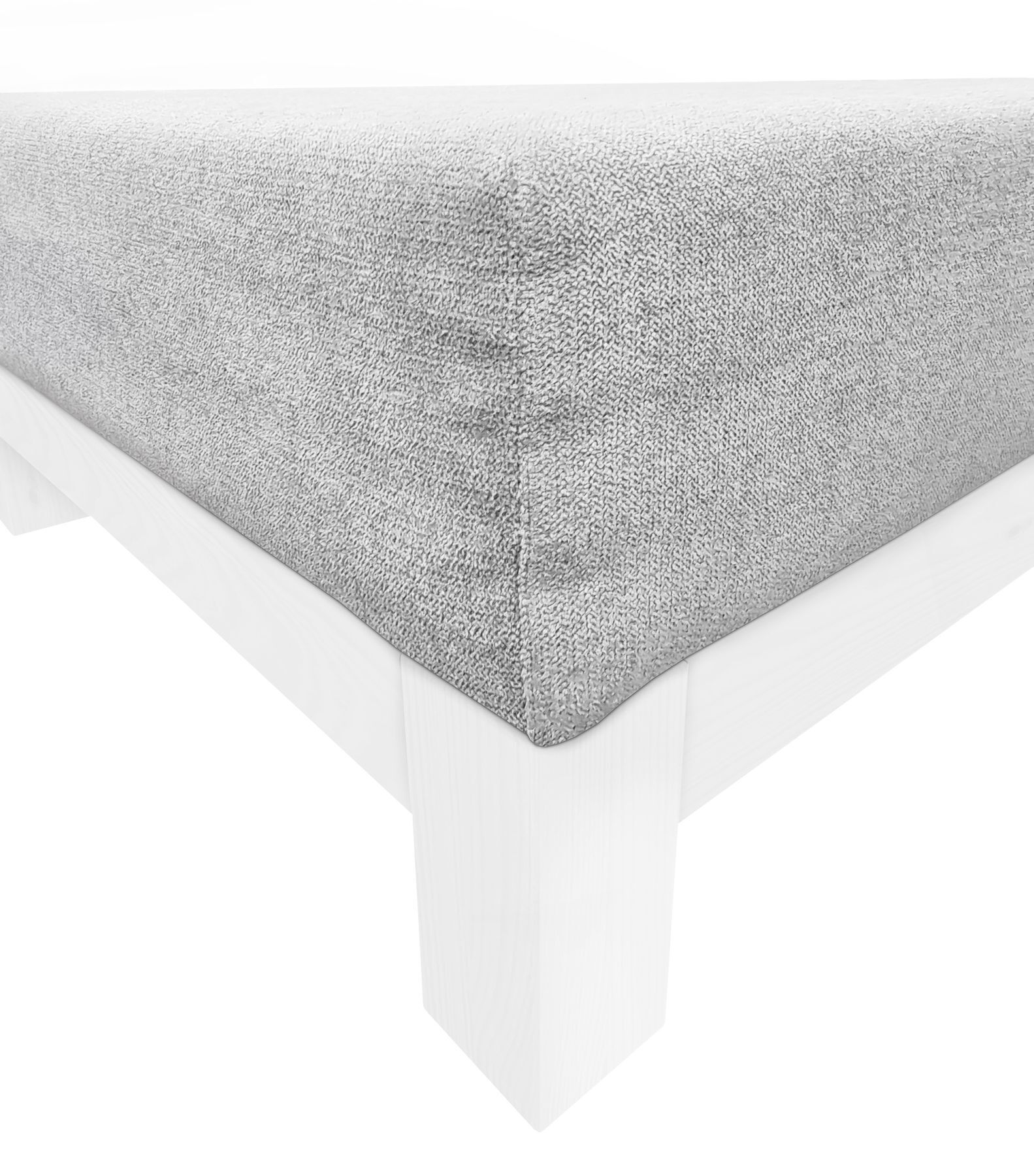 Boxspringbett, Betttopf, Matratze, Stoffbezug, Bezug grau,