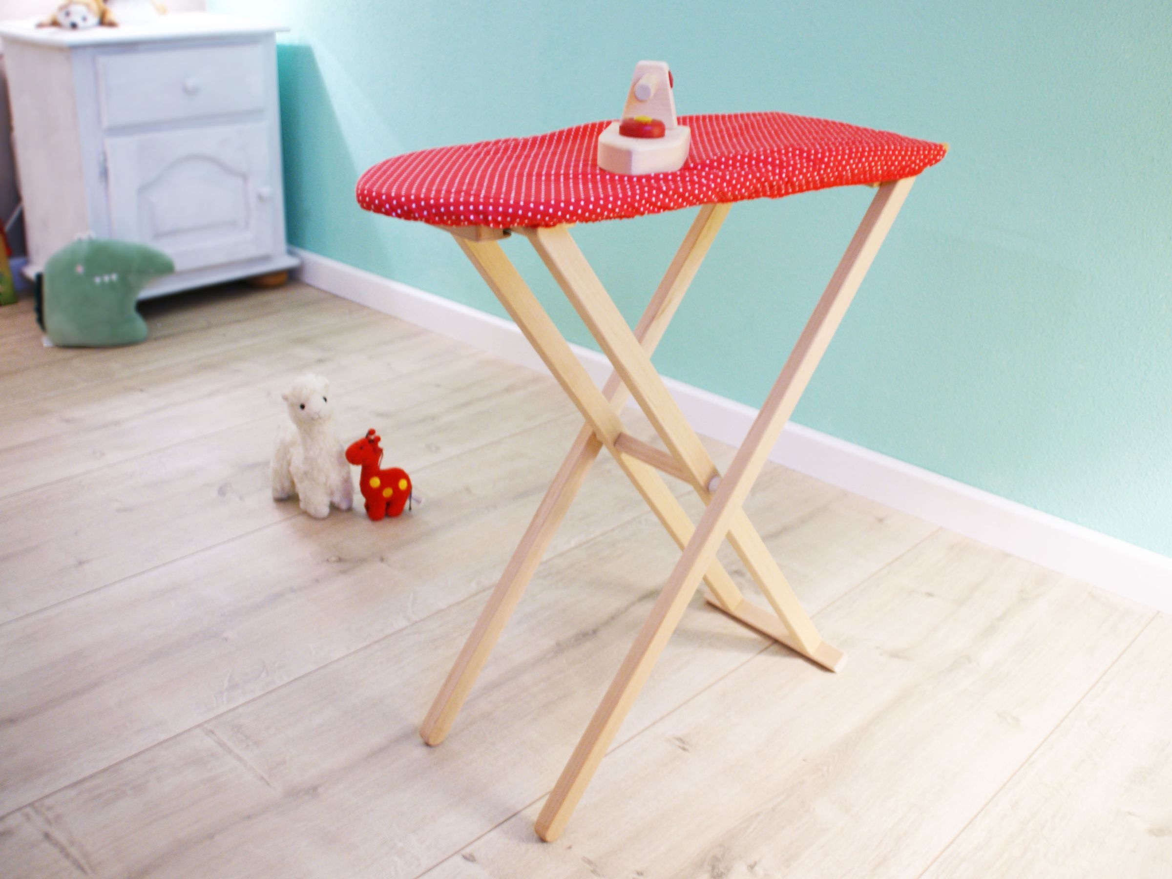 stuhl, faltenstuhl, holz, rot, kinderspielzeug, Bügelbrett für kleine Kinder