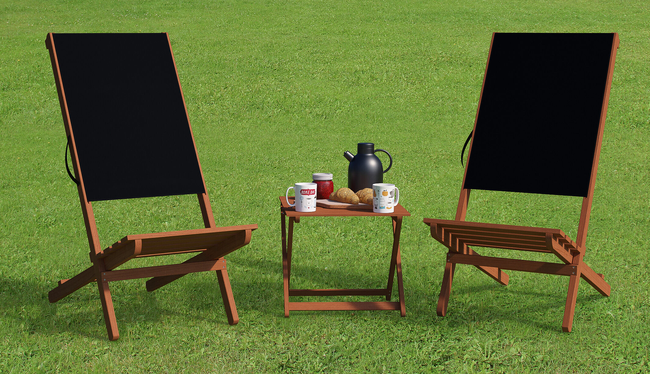 Gartenstuhl, Holzstuhl, Campingmöbel, Tischset, Kaffeetafel,