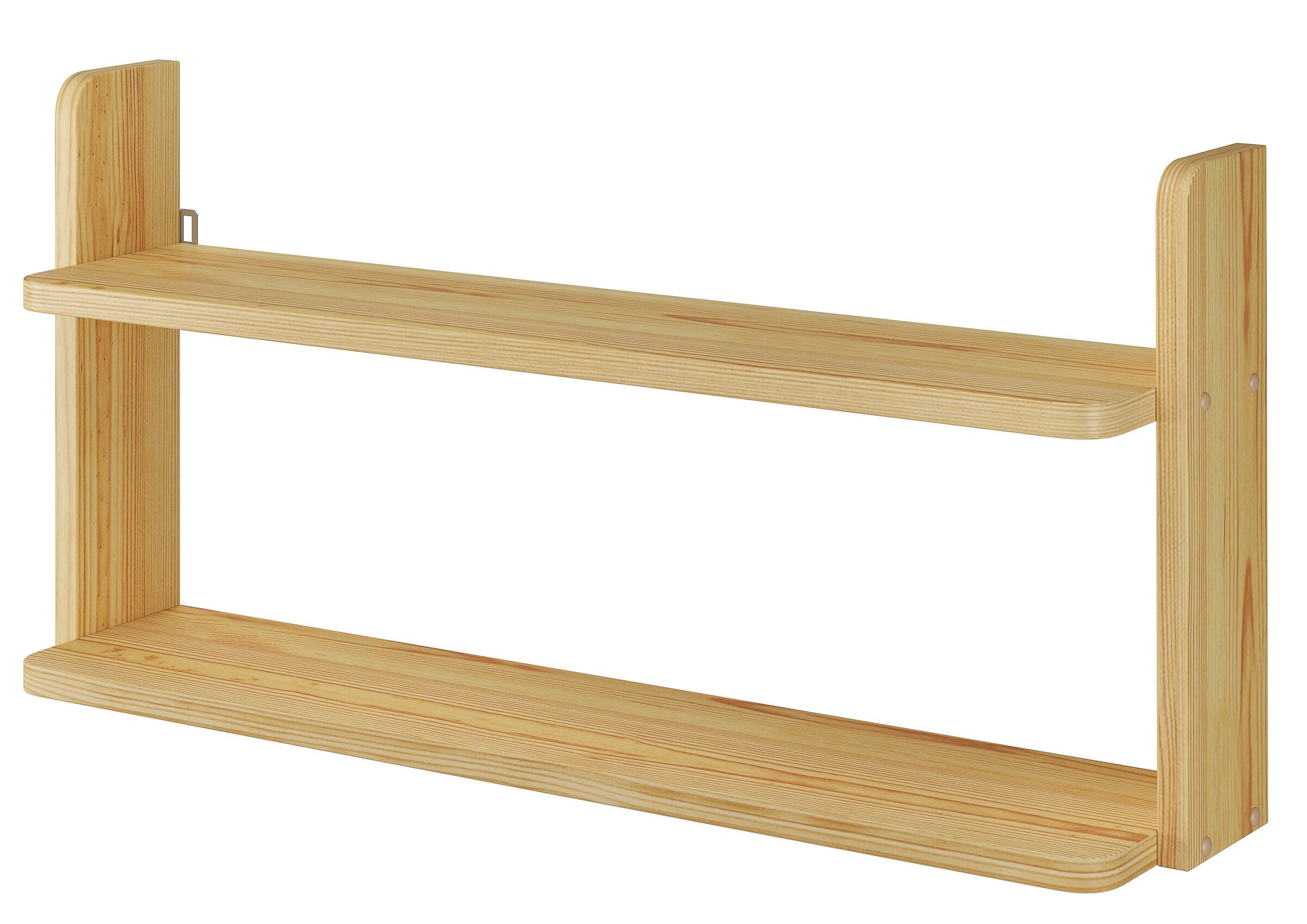 Holzregal, Holzregal2-stufig, Naturholz, Regal aus Holz, zweistöckiges Regal, Einhängeregal für Etagenbett